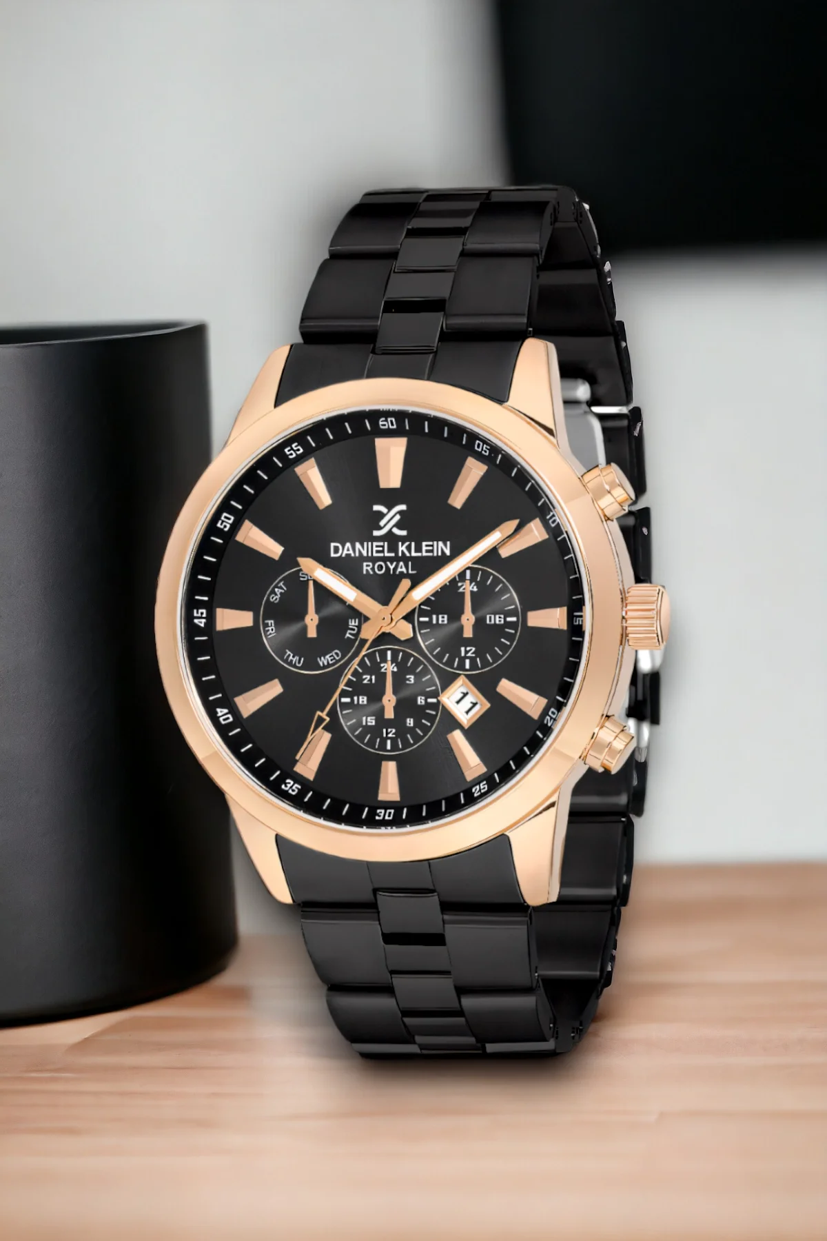 Daniel Klein Erkek Kol Saati Siyah-Rose Çelik Kordon&Kasa+Bileklik Hediye zmdk1167