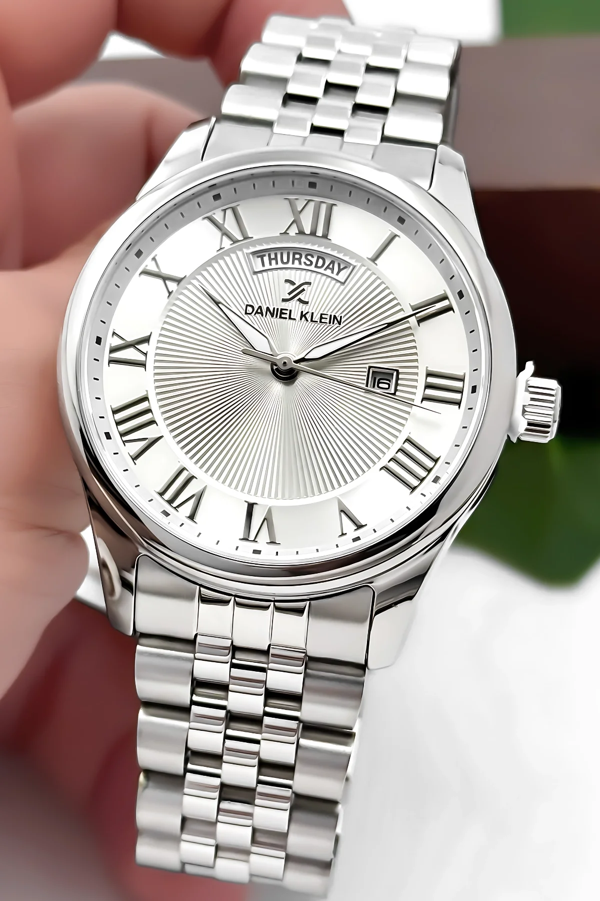 Daniel Klein Erkek Kol Saati – Çelik Kasa, Jübilee Kordon, Takvim Özellikli, 44MM Beyaz Kadran zmdk1129