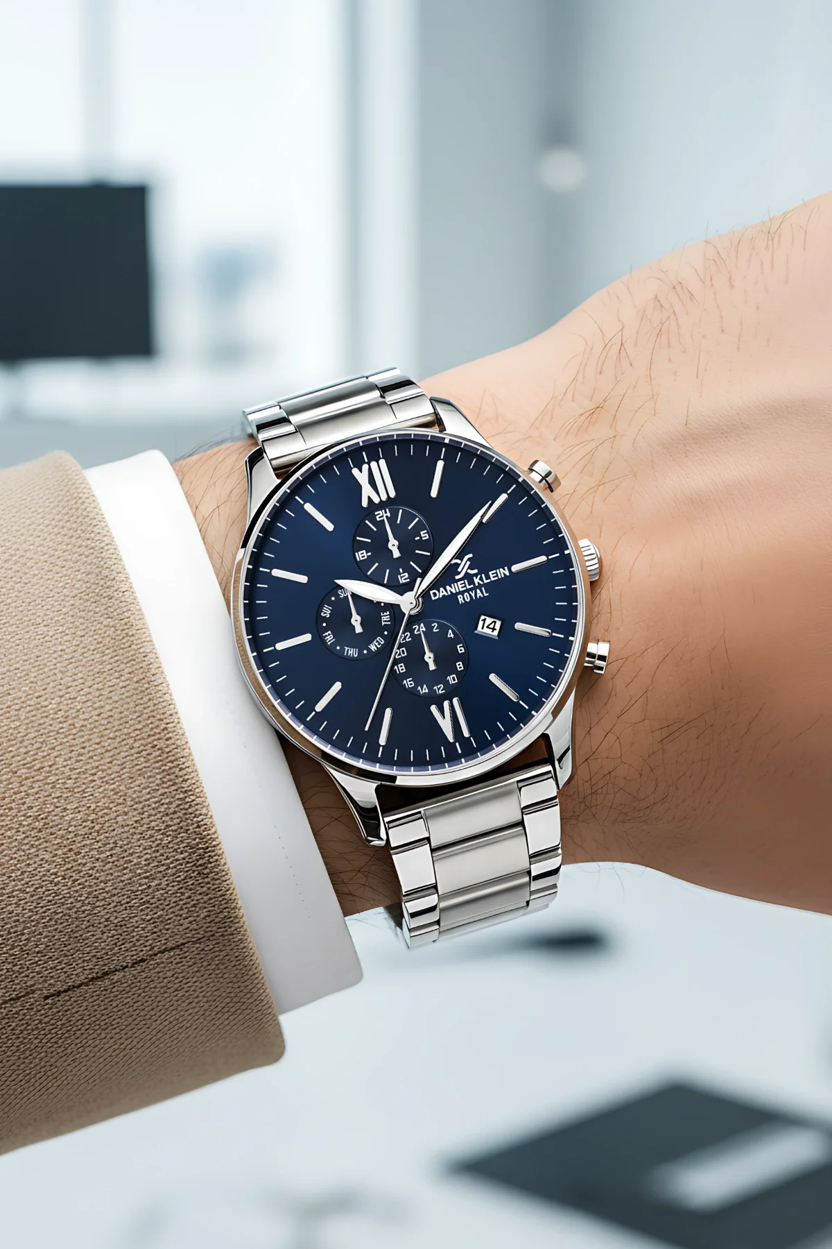 Daniel Klein Erkek Kol Saati Takvimli, Çelik Kordon Çelik Kasa Bileklik Hediyesi İle zmdk1134