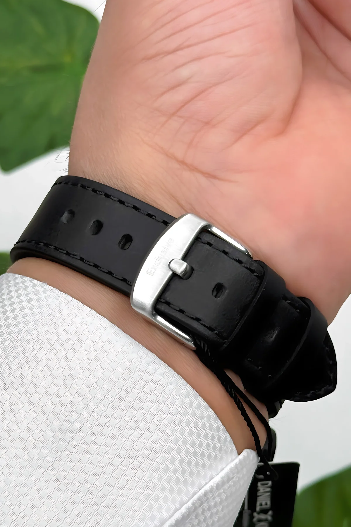 Daniel Klein Exclusive Siyah Deri Kordon Gümüş Çelik Kasa Erkek Kol Saati+Bileklik zmdk1171