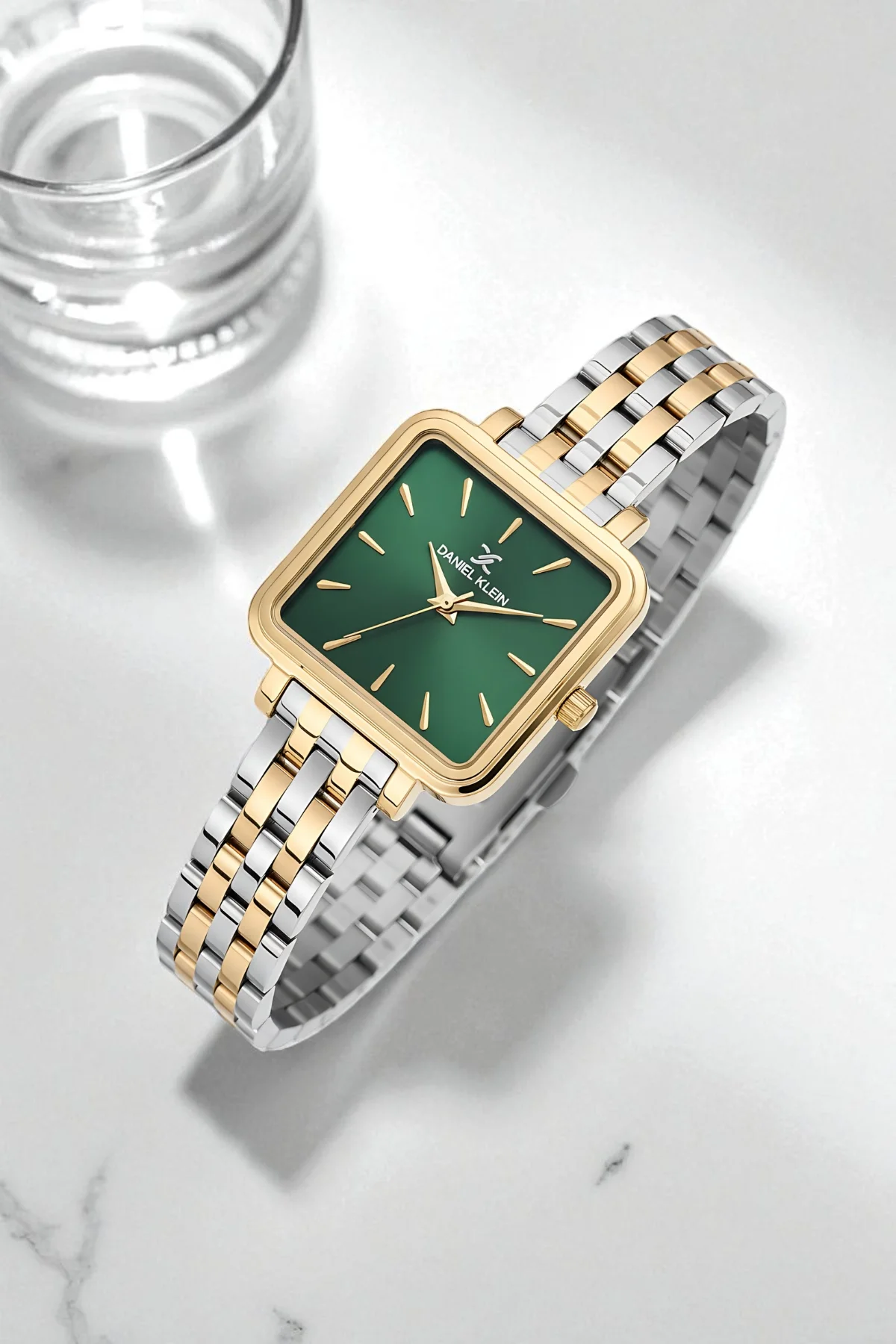 Daniel Klein Kadın Kol Saati, Çelik Kordon&Kasa+Bileklik Hediyeli Gold-Gümüş-Yeşil zmdk1200