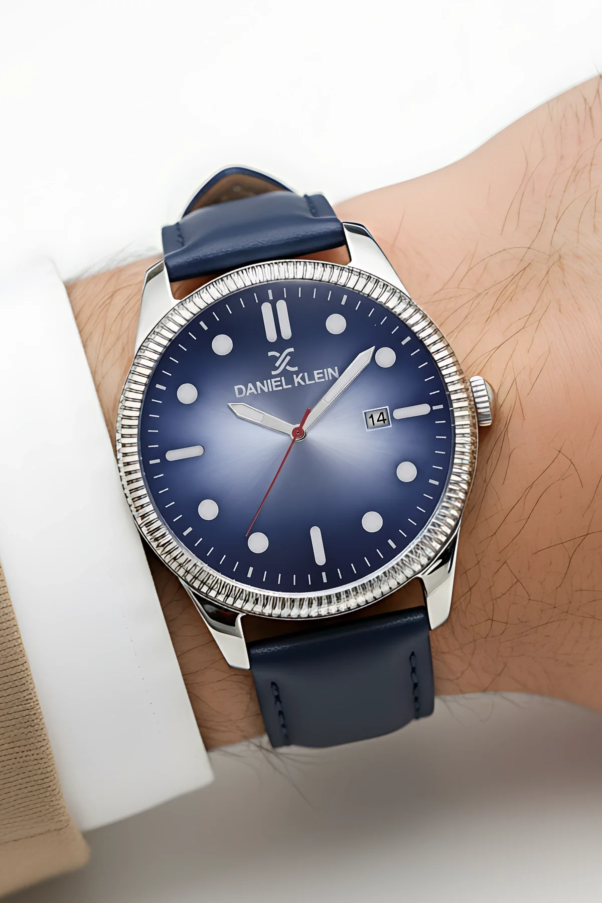 Daniel Klein Lacivert Deri Kordon Takvimli Erkek Kol Saati Bileklik Hediyeli zmdk1148