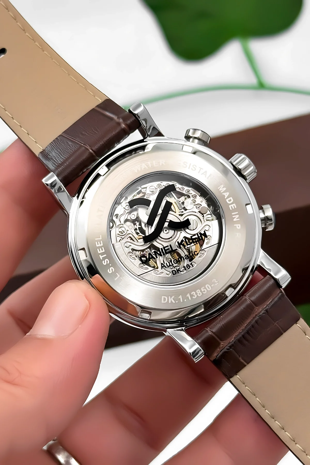Daniel Klein Otomatik Mekanizma Deri Kordon Çelik Kasa Erkek Kol Saati Kahve-Gümüş zmdk1194