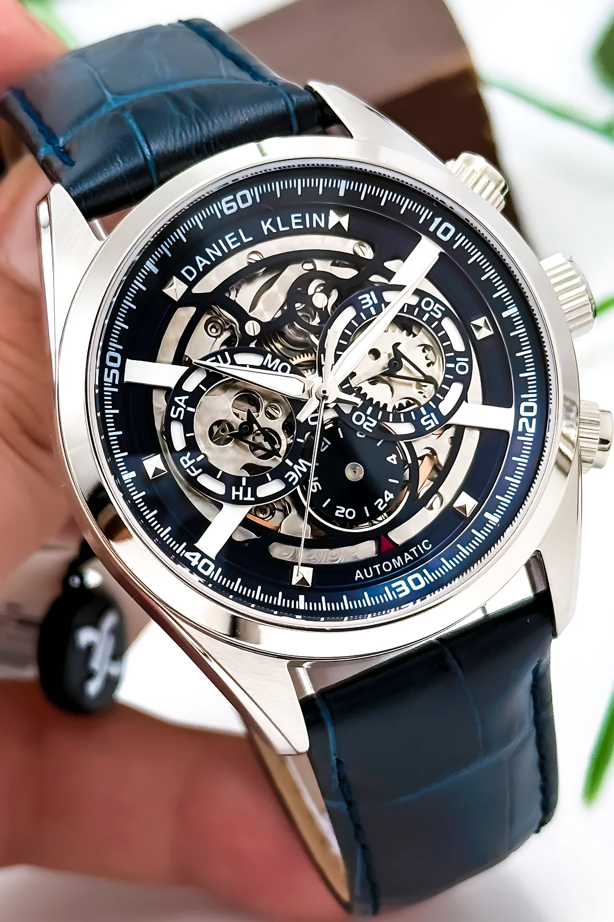 Daniel Klein Otomatik Mekanizma Deri Kordon Çelik Kasa Erkek Kol Saati Lacivert zmdk1195