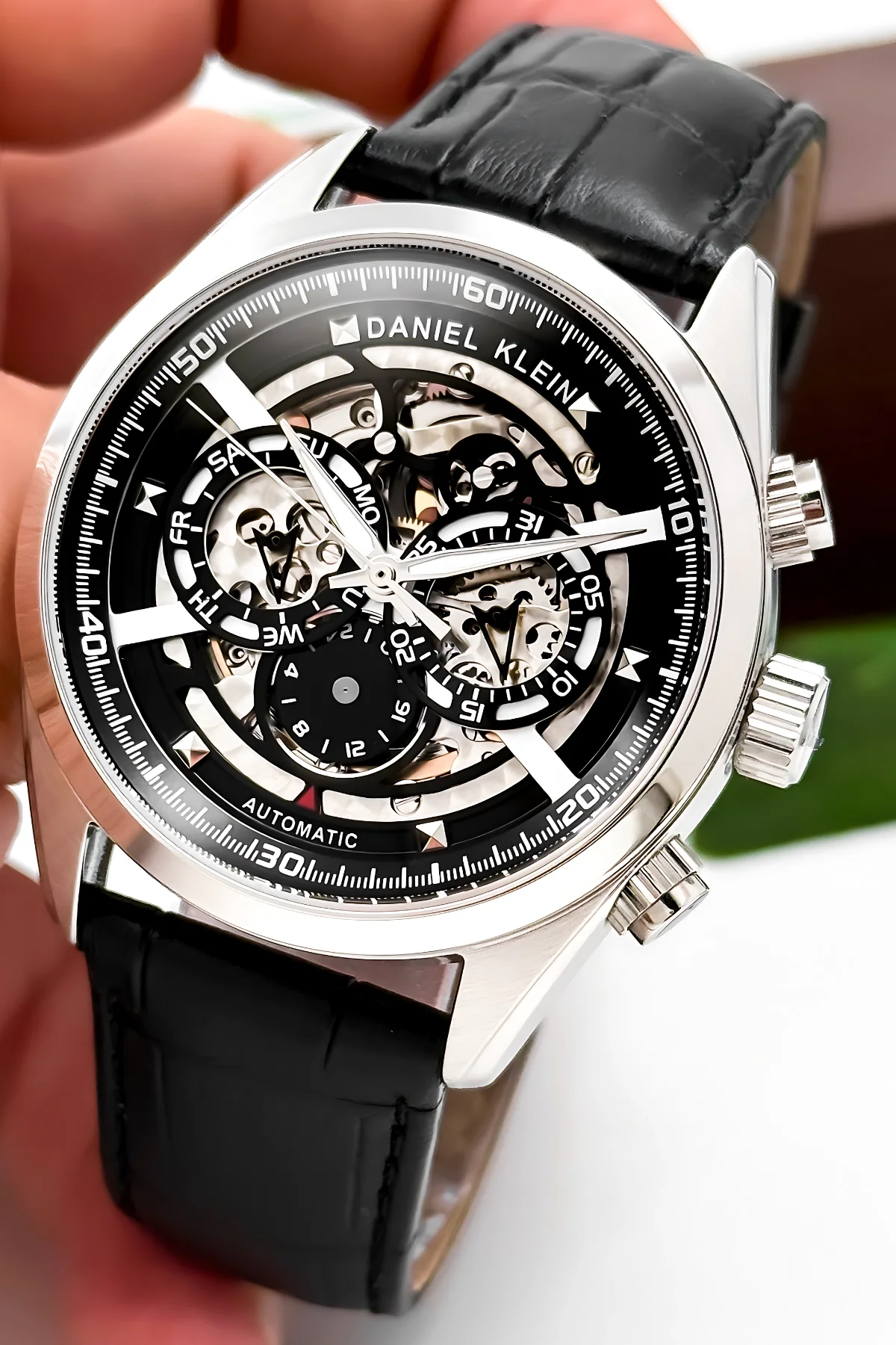 Daniel Klein Otomatik Mekanizma Deri Kordon Çelik Kasa Erkek Kol Saati Siyah zmdk1195