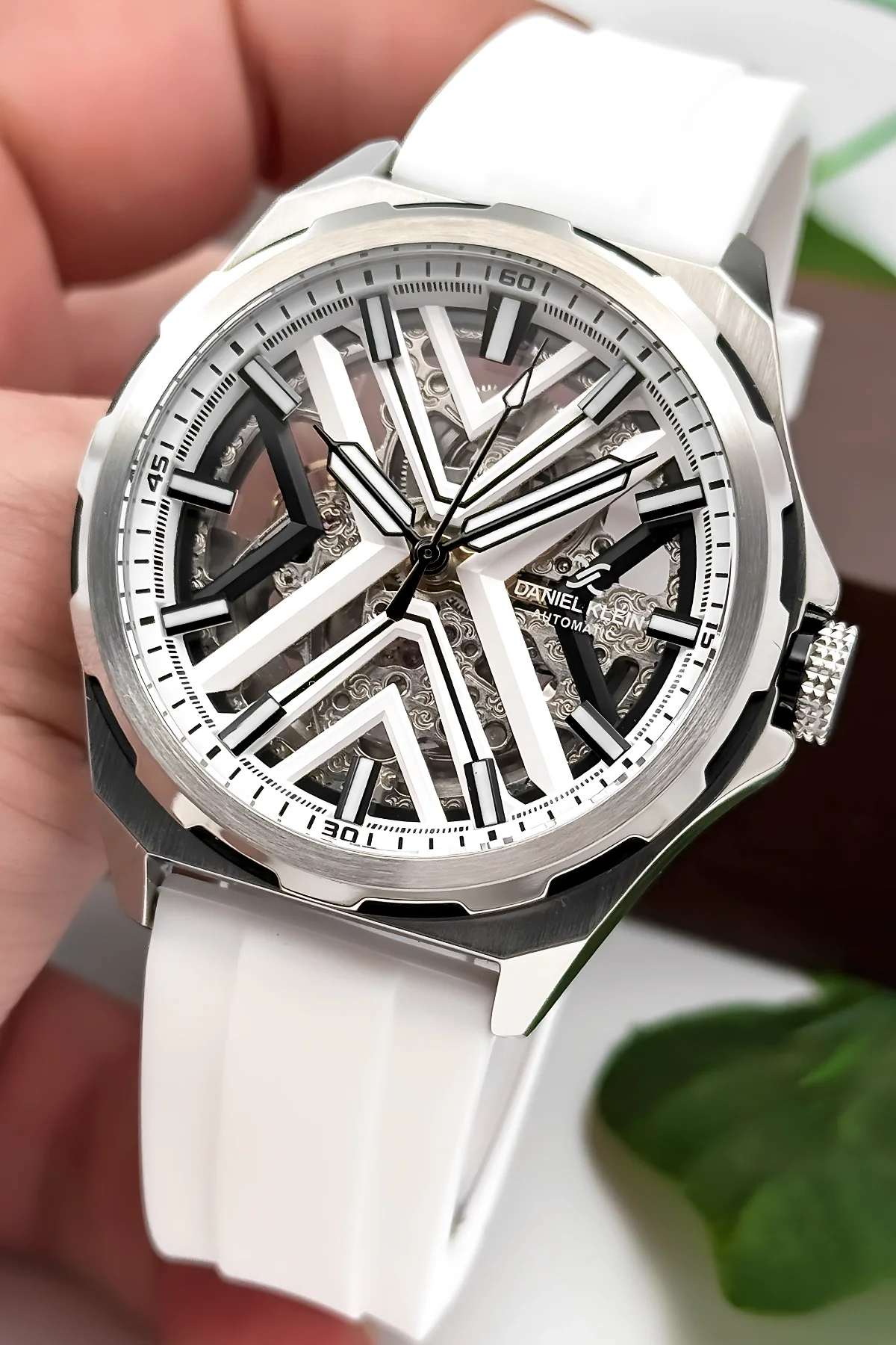Daniel Klein Otomatik Mekanizma Silikon Kordon Çelik Kasa Erkek Kol Saati Beyaz zmdk1193