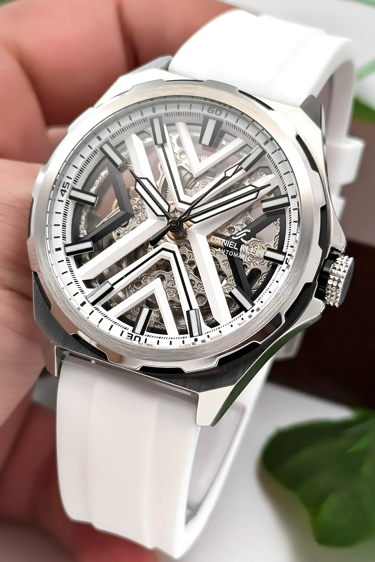 Daniel Klein Otomatik Mekanizma Silikon Kordon Çelik Kasa Erkek Kol Saati Beyaz zmdk1193