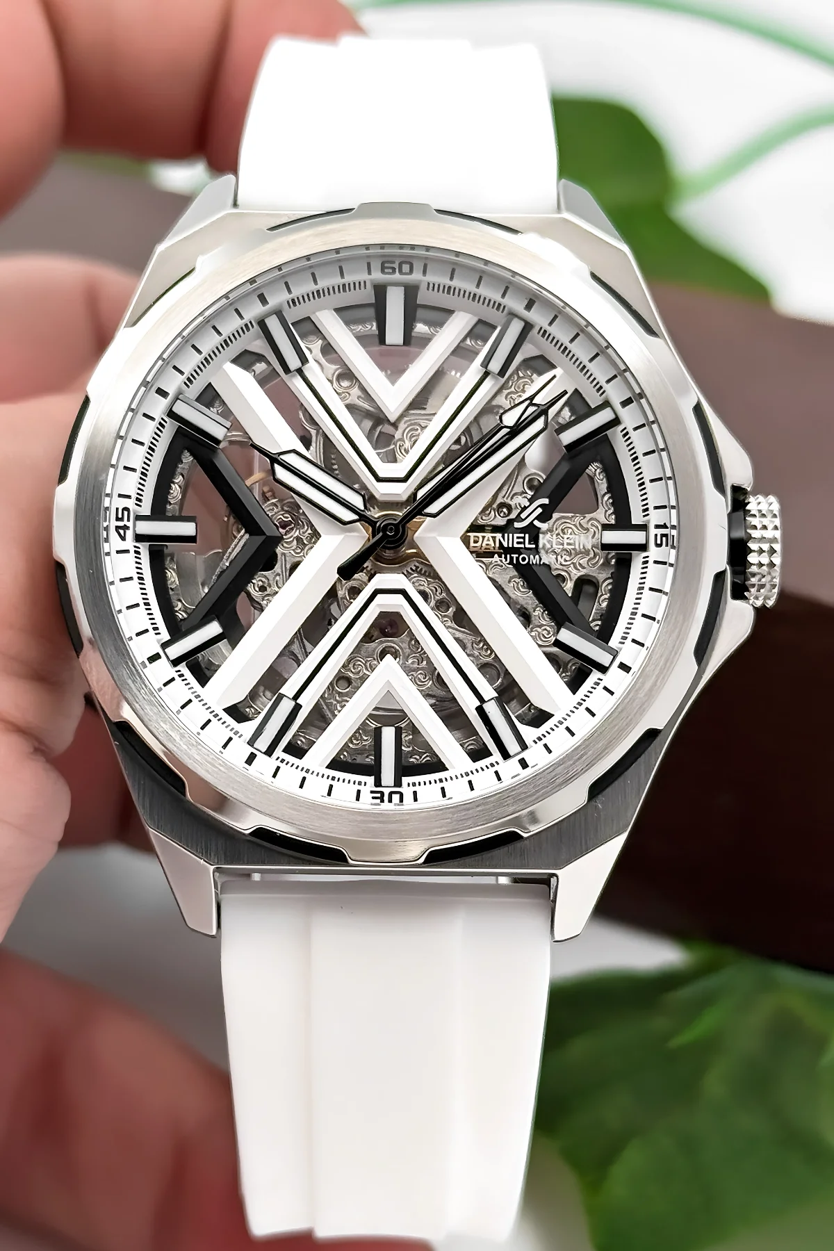 Daniel Klein Otomatik Mekanizma Silikon Kordon Çelik Kasa Erkek Kol Saati Beyaz zmdk1193