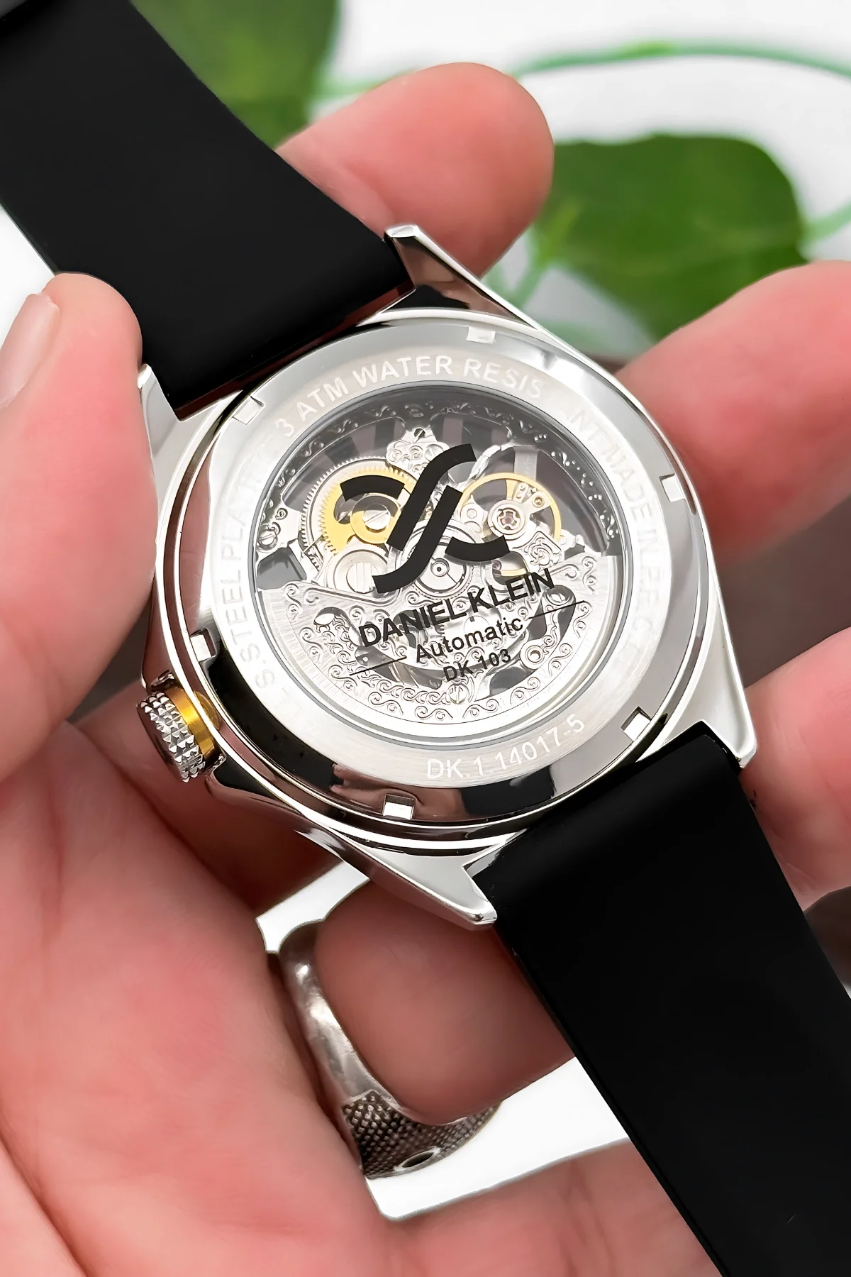 Daniel Klein Otomatik Mekanizma Silikon Kordon Çelik Kasa Erkek Kol Saati Siyah-Sarı zmdk1193