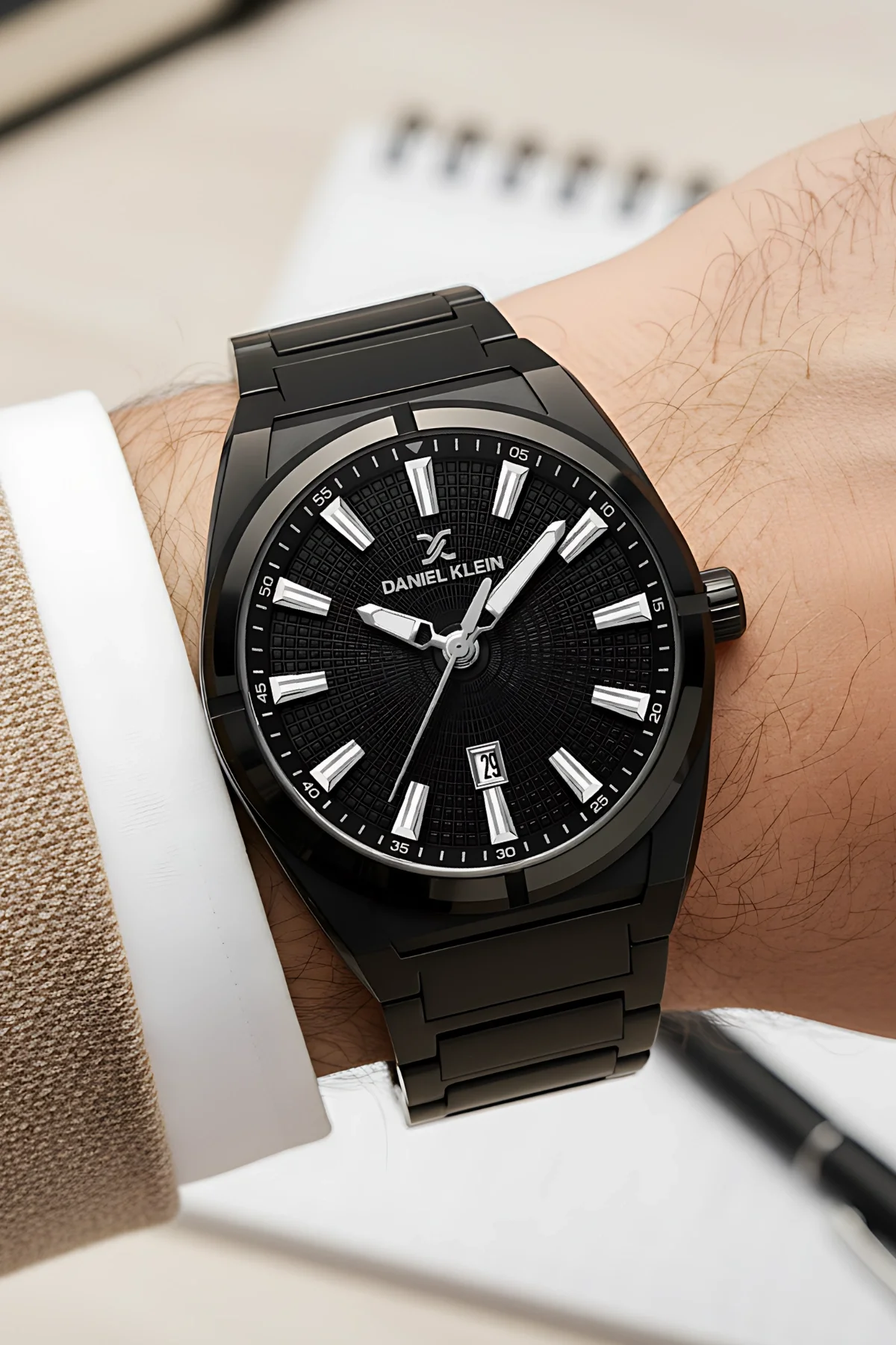 Daniel Klein Takvimli Erkek Kol Saati Çelik Kordon&Kasa Bileklik Hediyeli Siyah zmdk1133