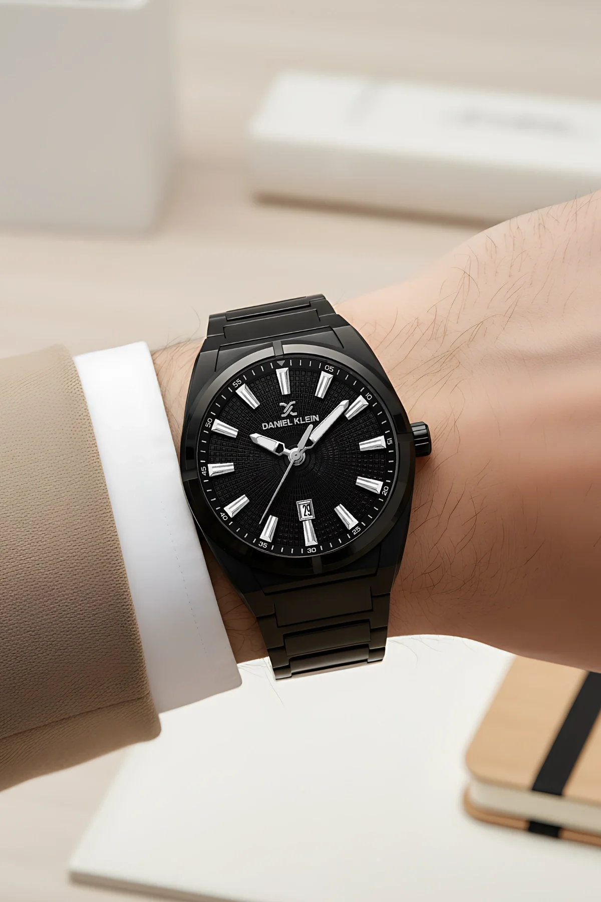 Daniel Klein Takvimli Erkek Kol Saati Çelik Kordon&Kasa Bileklik Hediyeli Siyah zmdk1133