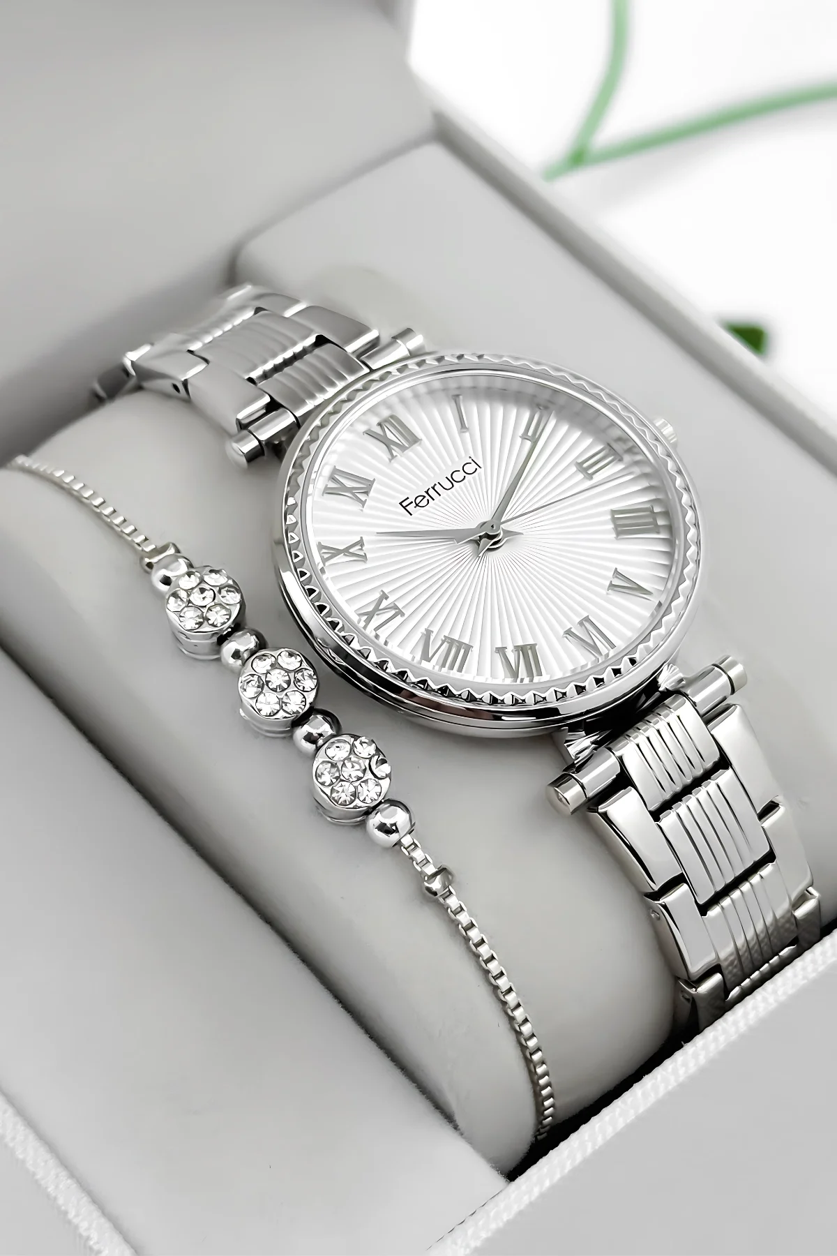 Ferrucci Çelik Kordon Çelik Kasa Kadın Kol Saati, 3 ATM Su Geçirmez Gümüş zmfer196