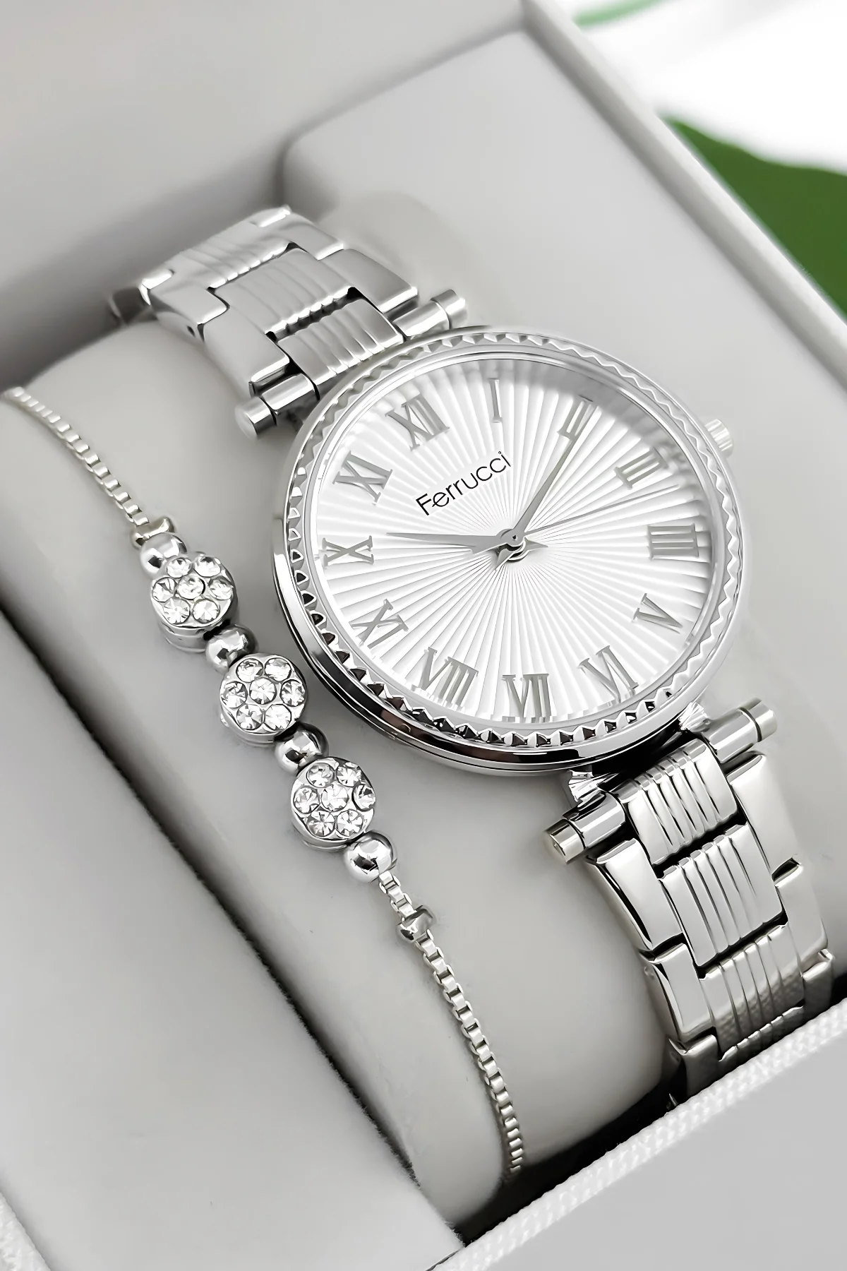 Ferrucci Çelik Kordon Çelik Kasa Kadın Kol Saati, 3 ATM Su Geçirmez Gümüş zmfer196