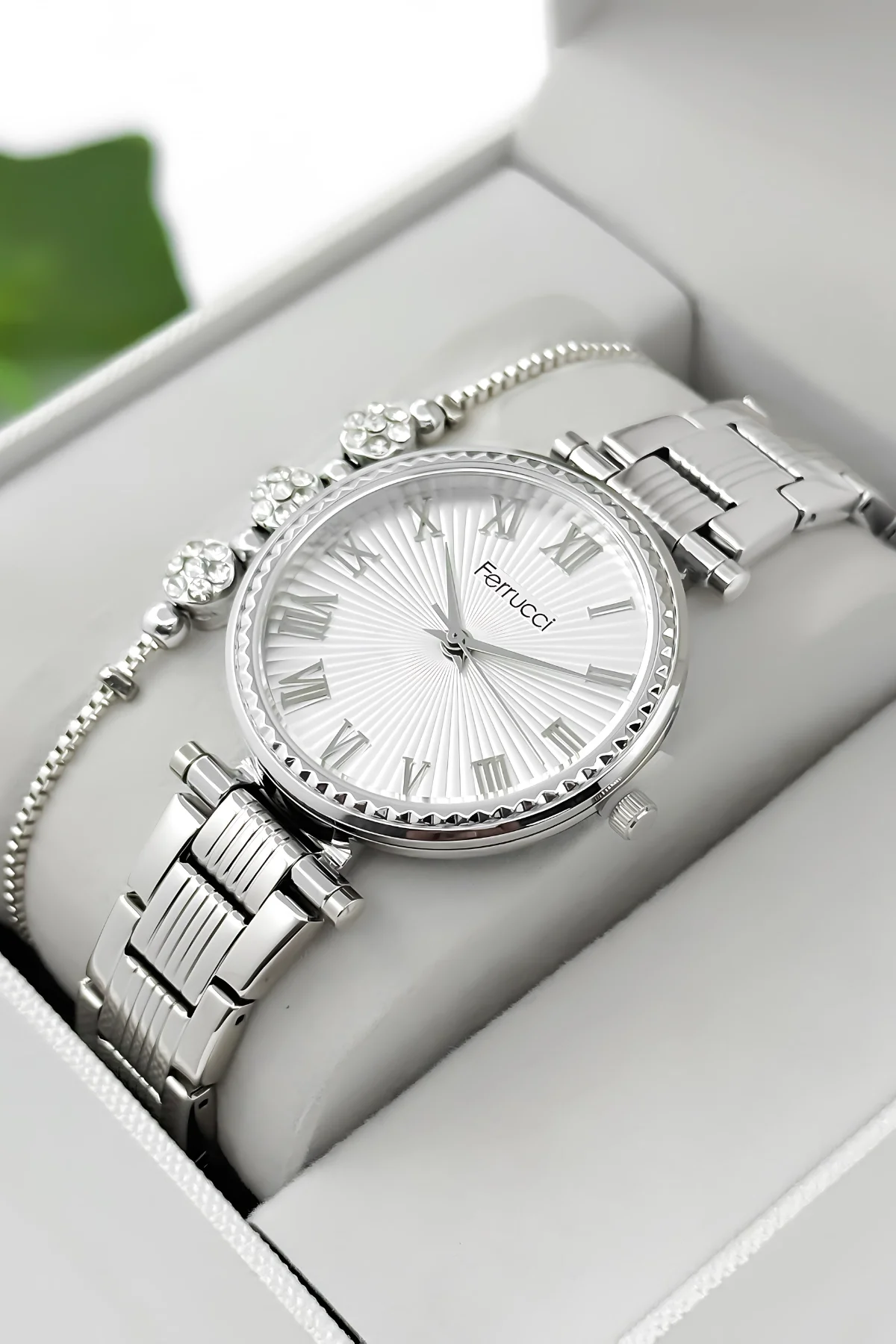 Ferrucci Çelik Kordon Çelik Kasa Kadın Kol Saati, 3 ATM Su Geçirmez Gümüş zmfer196