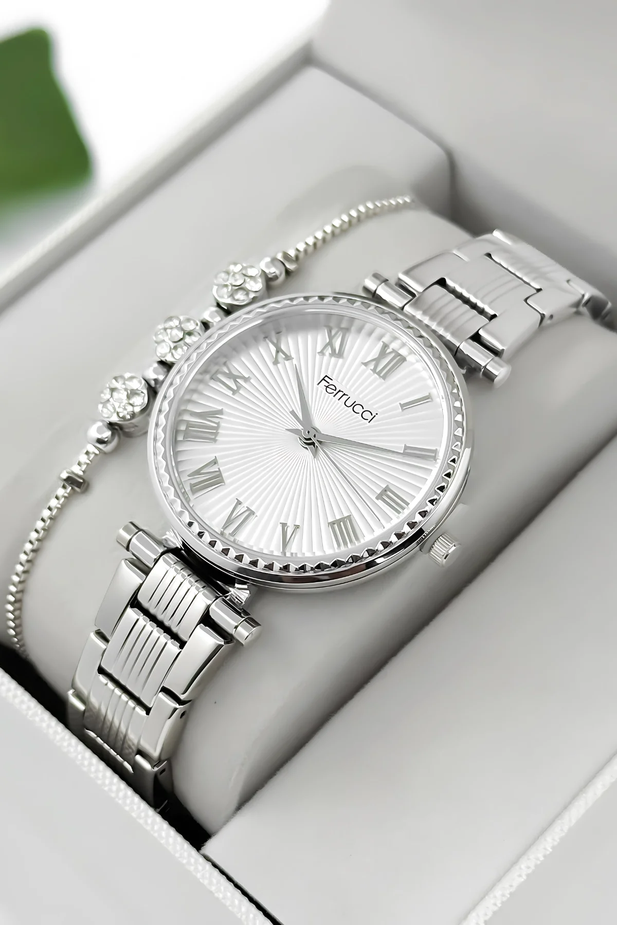 Ferrucci Çelik Kordon Çelik Kasa Kadın Kol Saati, 3 ATM Su Geçirmez Gümüş zmfer196