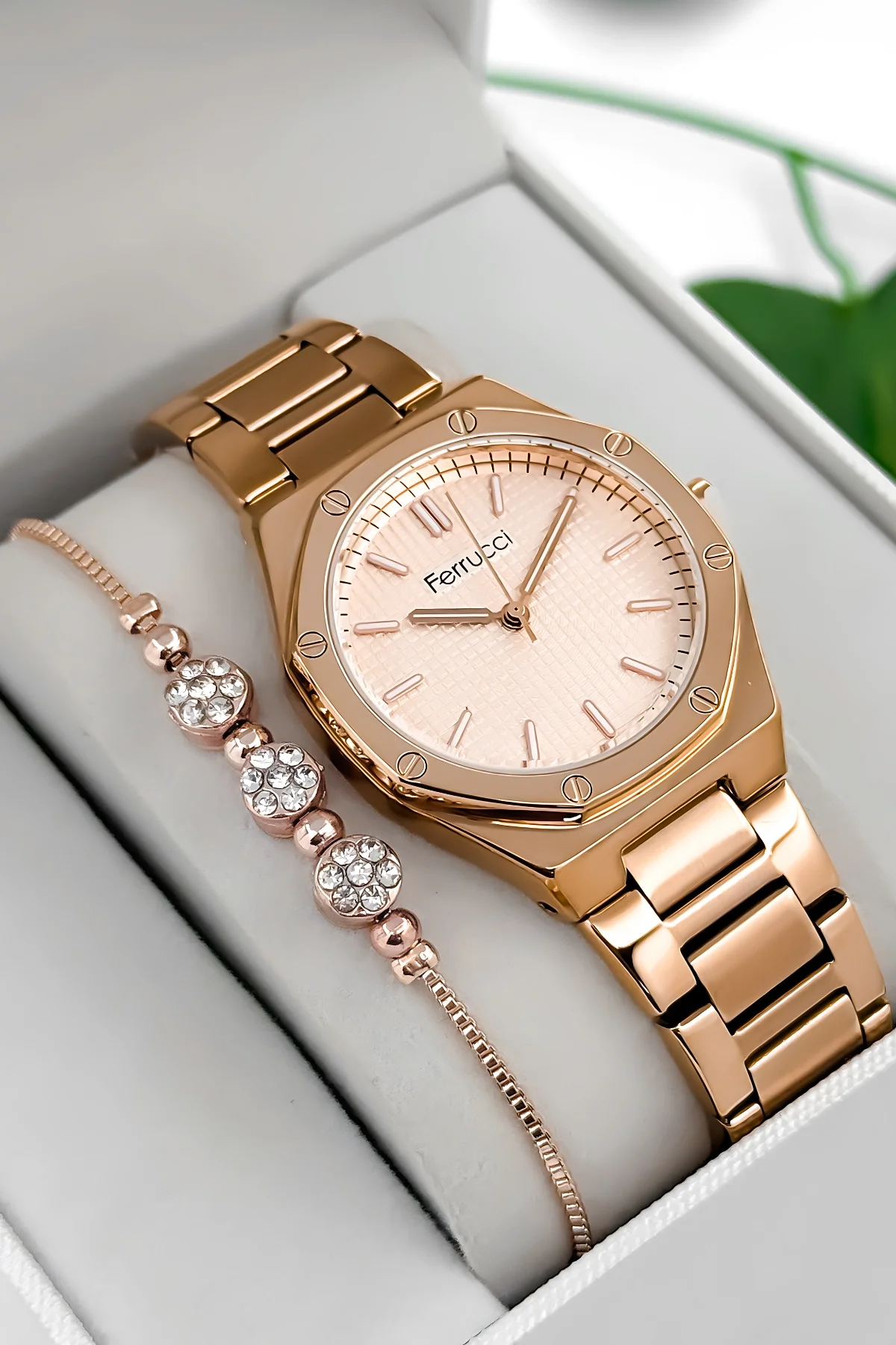 Ferrucci Çelik Kordon Çelik Kasa Kadın Kol Saati, 3 ATM Su Geçirmez Rose zmfer192