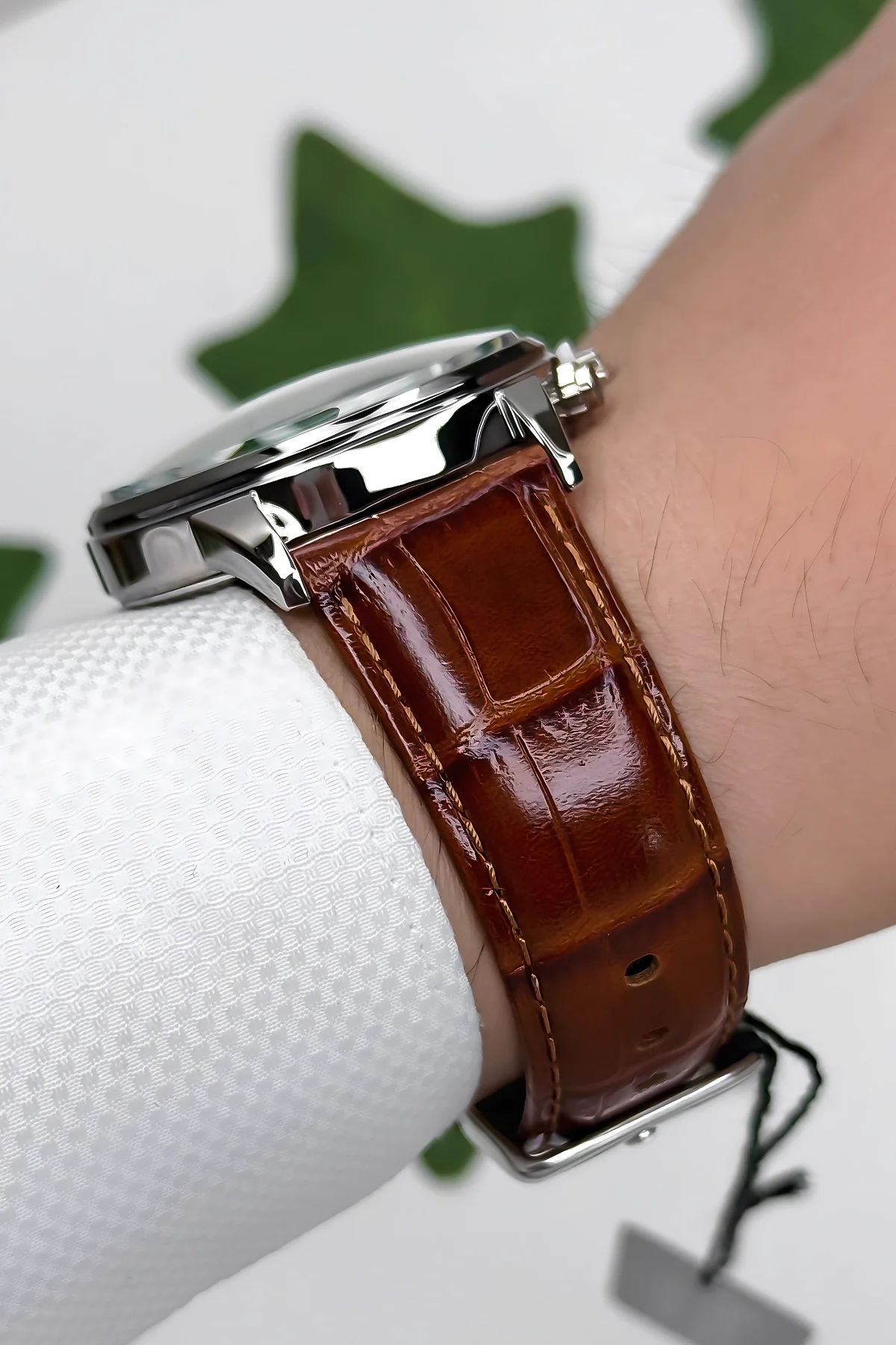 Ferrucci Function Deri Kordon Erkek Kol Saati 3 ATM- Bileklik Hediyeli Kahve-Yeşil zmfer163