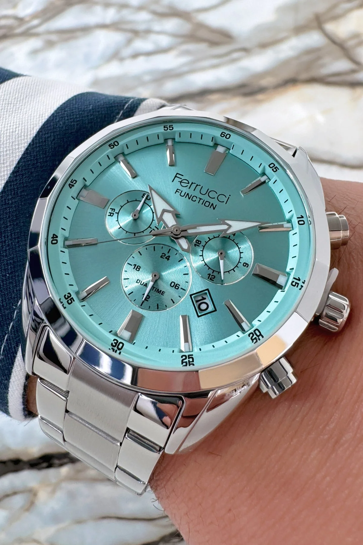 Ferrucci Function 3 ATM Çelik Kordon&Kasa Erkek Kol Saati+Bileklik zmfer090