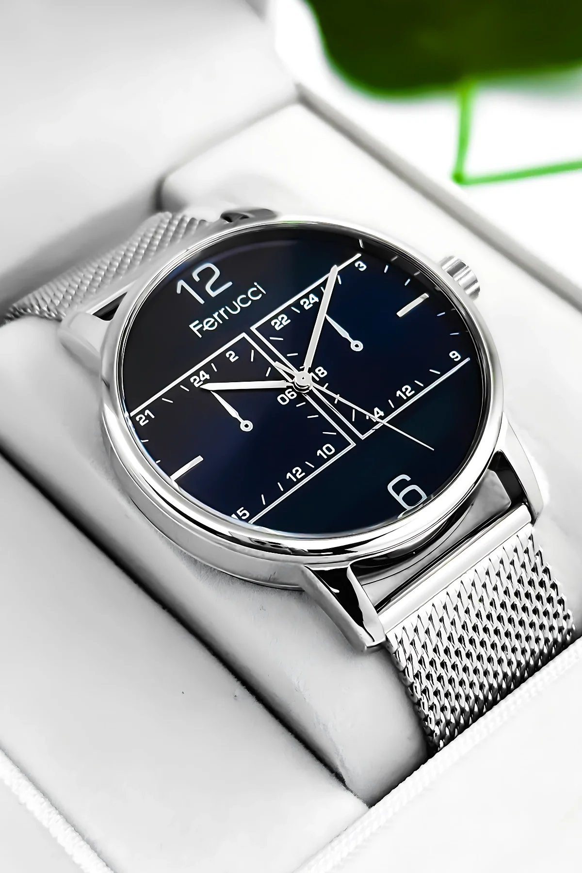 Ferrucci Erkek Kol Saati Çelik Kasa & Çelik Kordon Gümüş-Mavi zmfer191