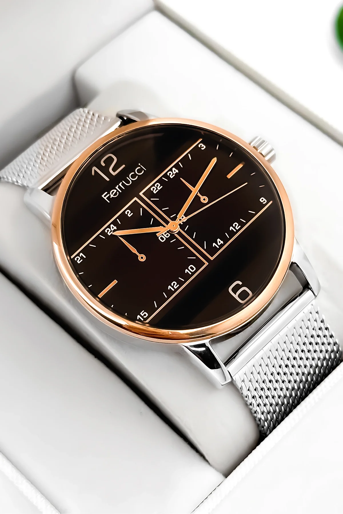 Ferrucci Erkek Kol Saati Çelik Kasa & Çelik Kordon Gümüş-Rose zmfer191