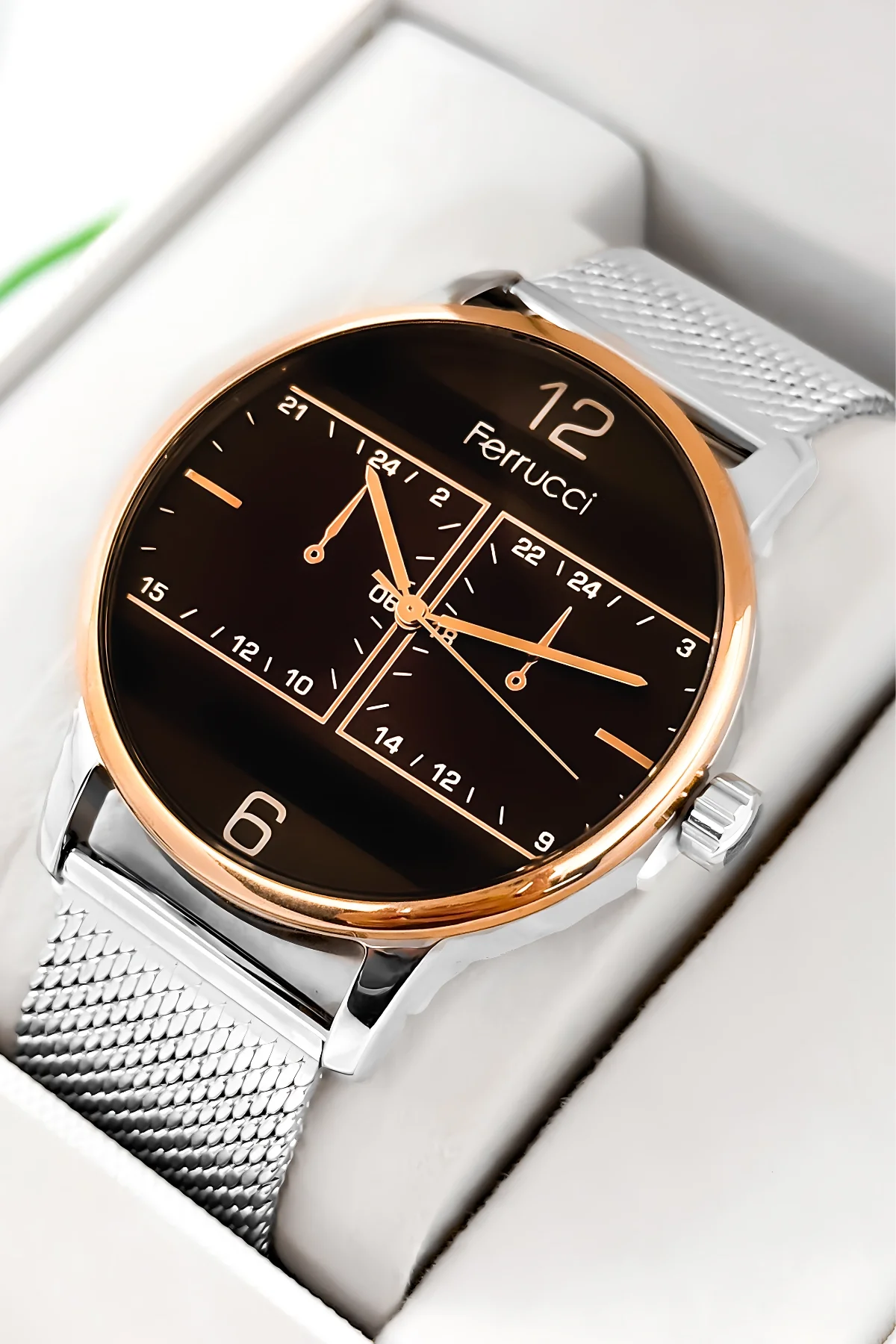 Ferrucci Erkek Kol Saati Çelik Kasa & Çelik Kordon Gümüş-Rose zmfer191