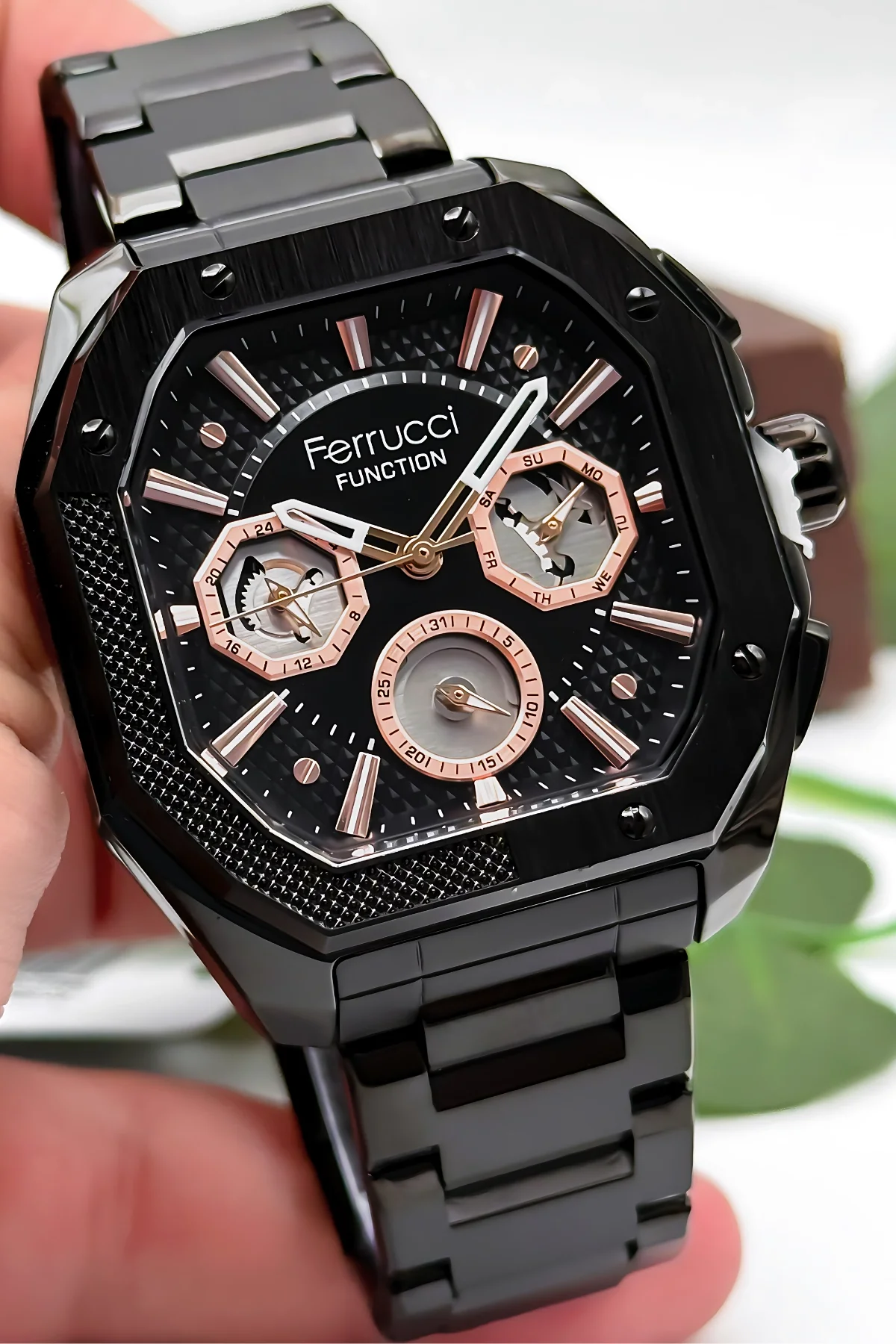 Ferrucci Function Erkek Kol Saati Çelik Kasa & Çelik Kordon Siyah zmfer187