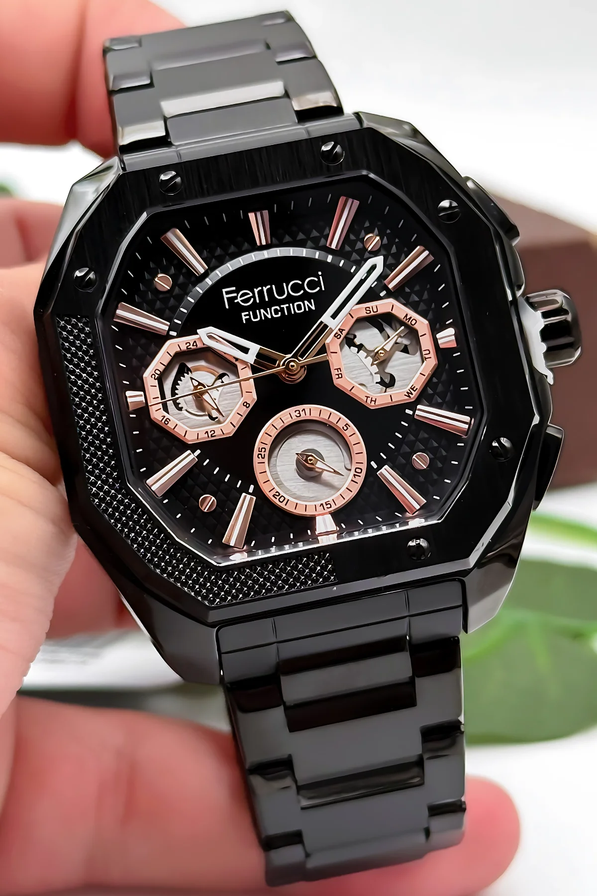 Ferrucci Function Erkek Kol Saati Çelik Kasa & Çelik Kordon Siyah zmfer187