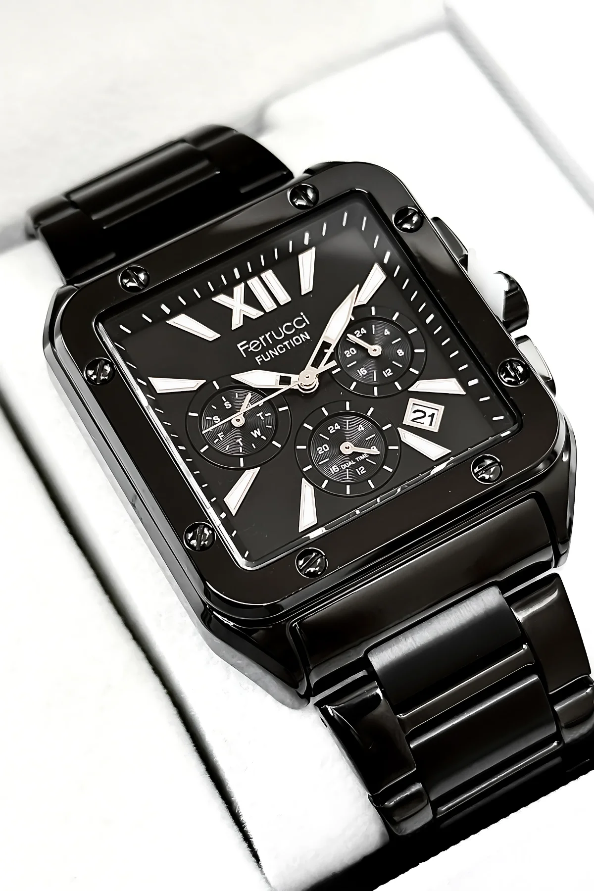 Ferrucci Function Erkek Kol Saati Çelik Kasa & Çelik Kordon Siyah zmfer188
