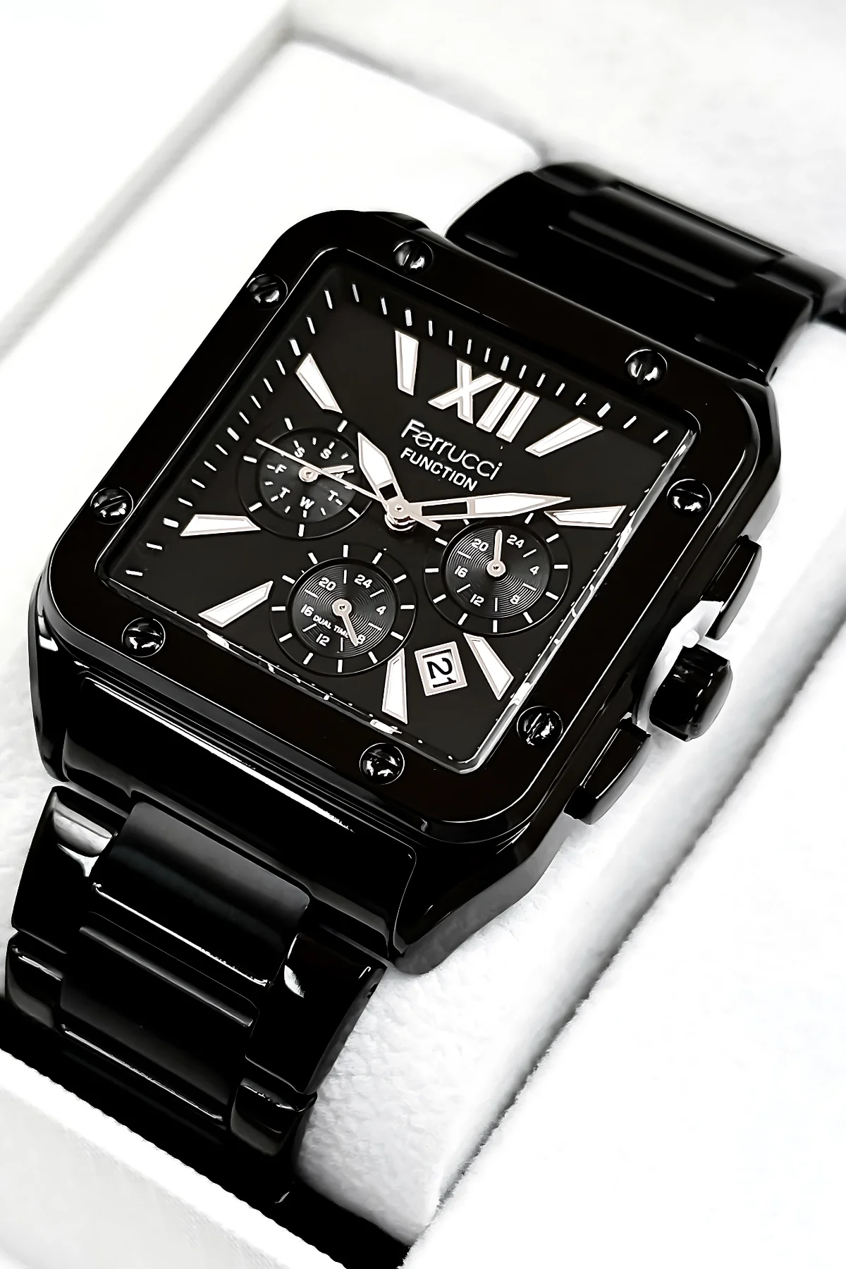 Ferrucci Function Erkek Kol Saati Çelik Kasa & Çelik Kordon Siyah zmfer188