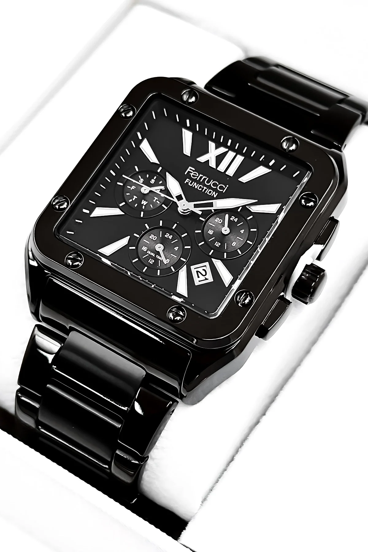 Ferrucci Function Erkek Kol Saati Çelik Kasa & Çelik Kordon Siyah zmfer188