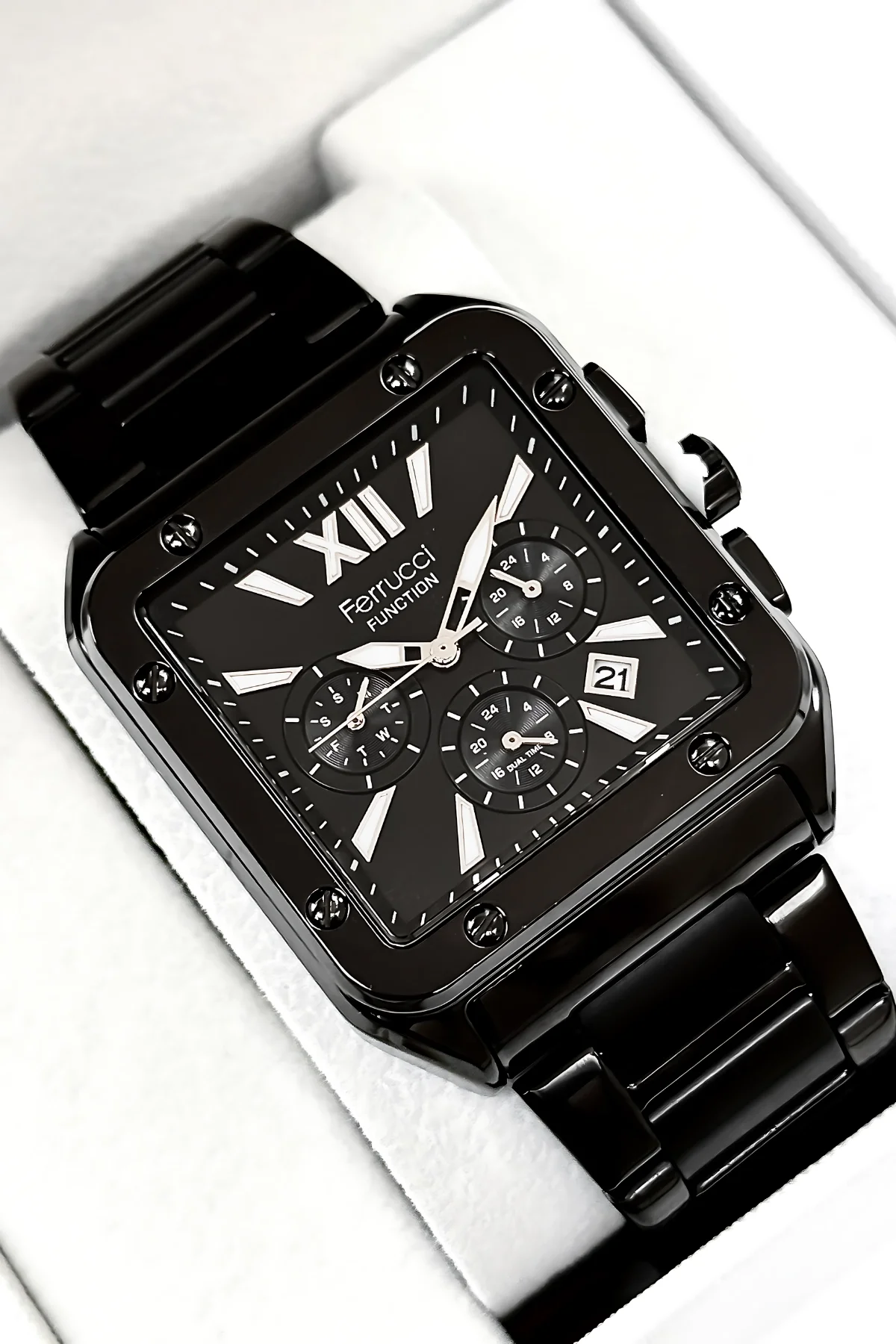 Ferrucci Function Erkek Kol Saati Çelik Kasa & Çelik Kordon Siyah zmfer188
