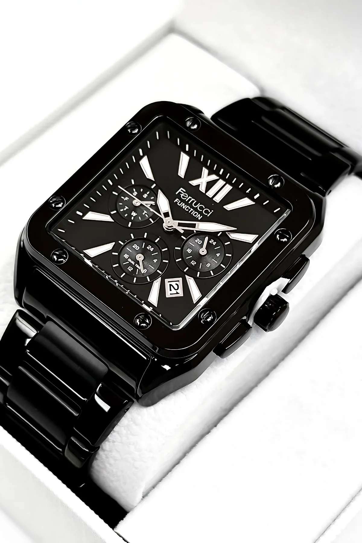 Ferrucci Function Erkek Kol Saati Çelik Kasa & Çelik Kordon Siyah zmfer188