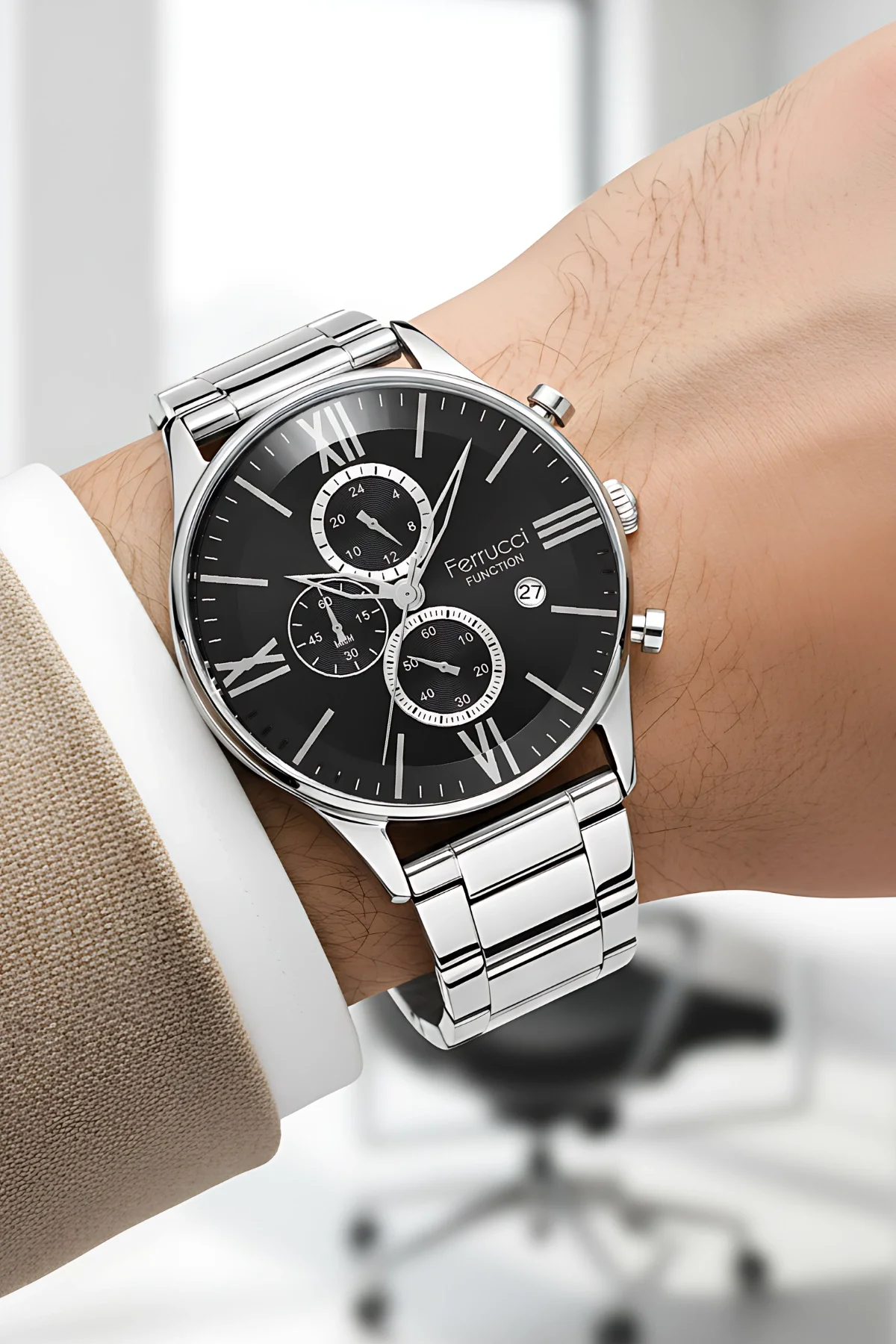 Ferrucci Function Erkek Kol Saati Çelik Kordon Çelik Kasa 3 ATM Suya Dayanıklılık zmfer049