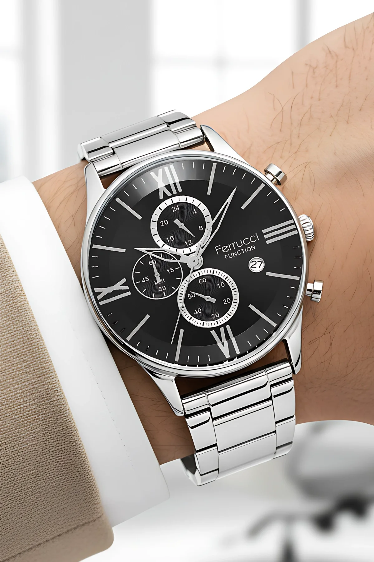 Ferrucci Function Erkek Kol Saati Çelik Kordon Çelik Kasa 3 ATM Suya Dayanıklılık zmfer049