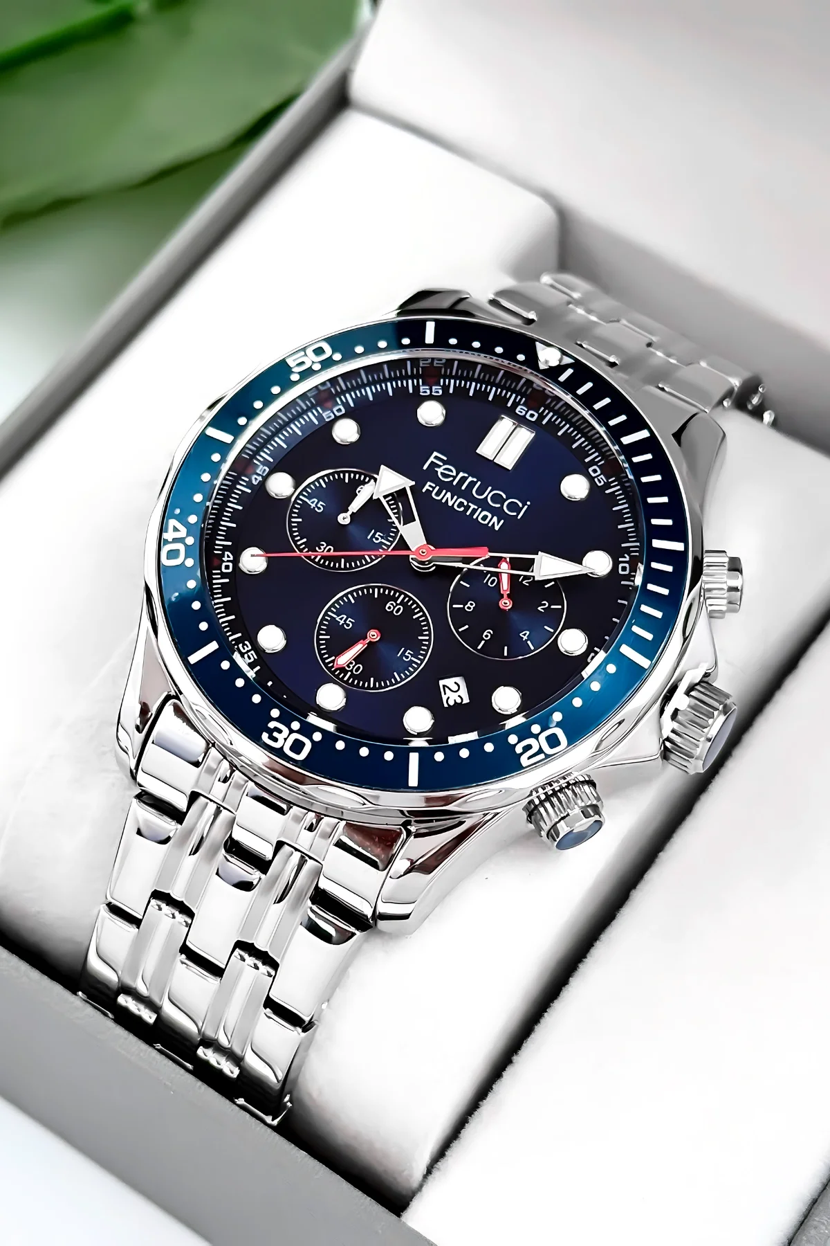 Ferrucci Function Erkek Kol Saati Çelik Kordon&Kasa 3 ATM+Bileklik Hediye zmfer088