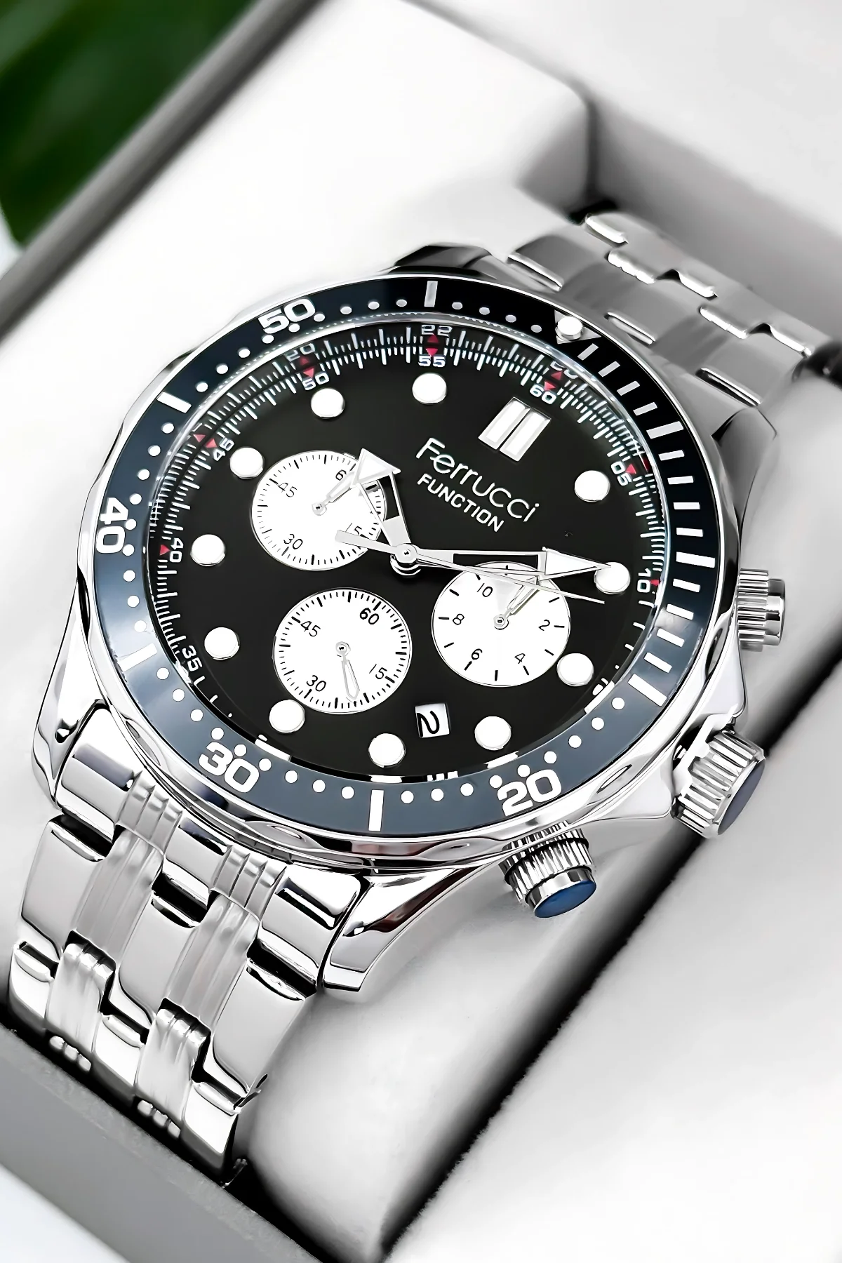 Ferrucci Function Erkek Kol Saati Çelik Kordon&Kasa 3 ATM+Bileklik Hediye zmfer088