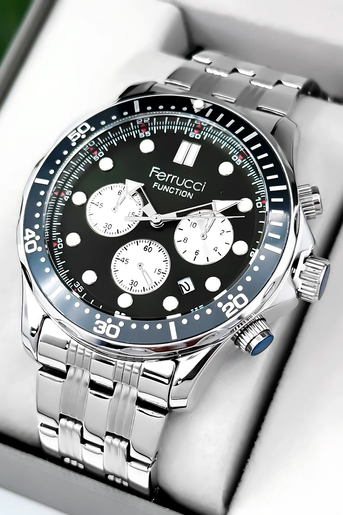 Ferrucci Function Erkek Kol Saati Çelik Kordon&Kasa 3 ATM+Bileklik Hediye zmfer088
