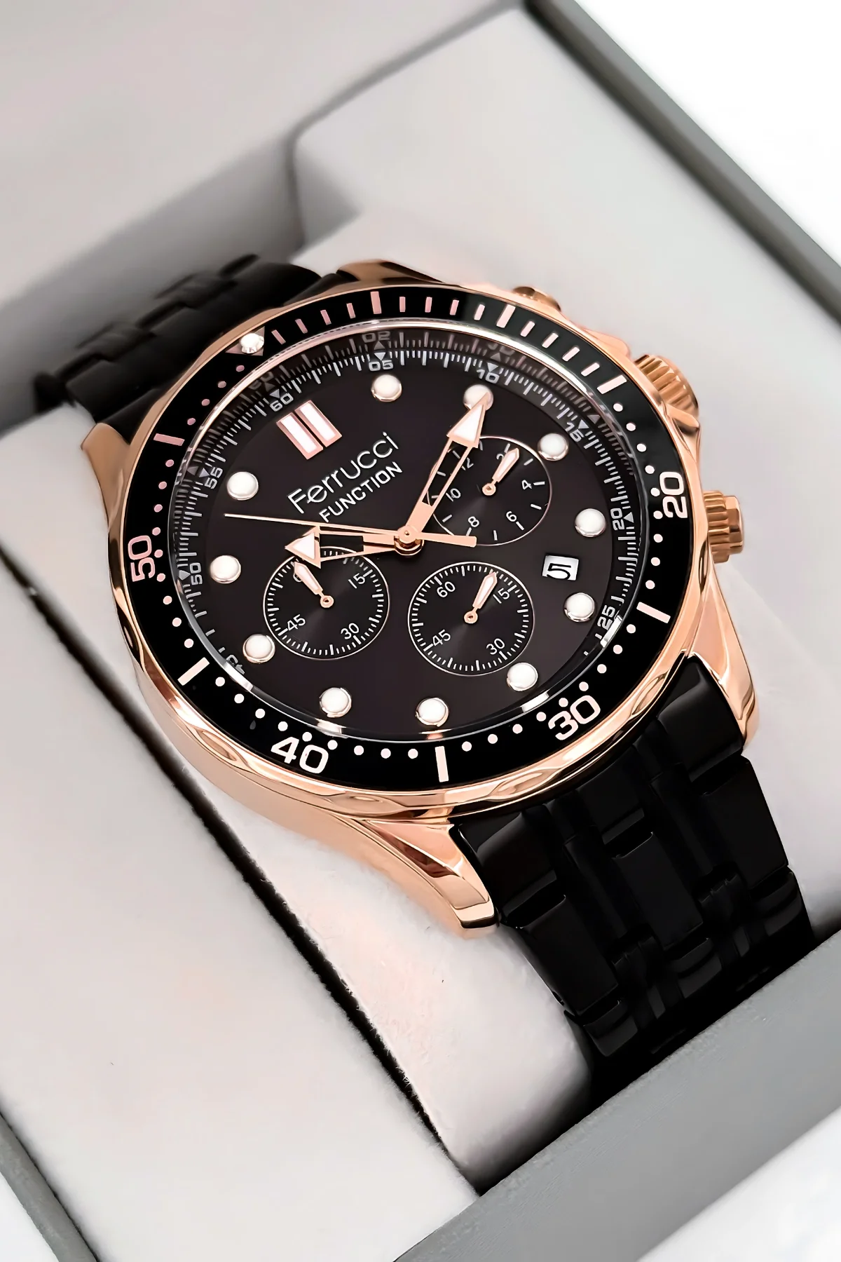 Ferrucci Function Erkek Kol Saati Çelik Kordon&Kasa 3 ATM+Bileklik Hediye zmfer088