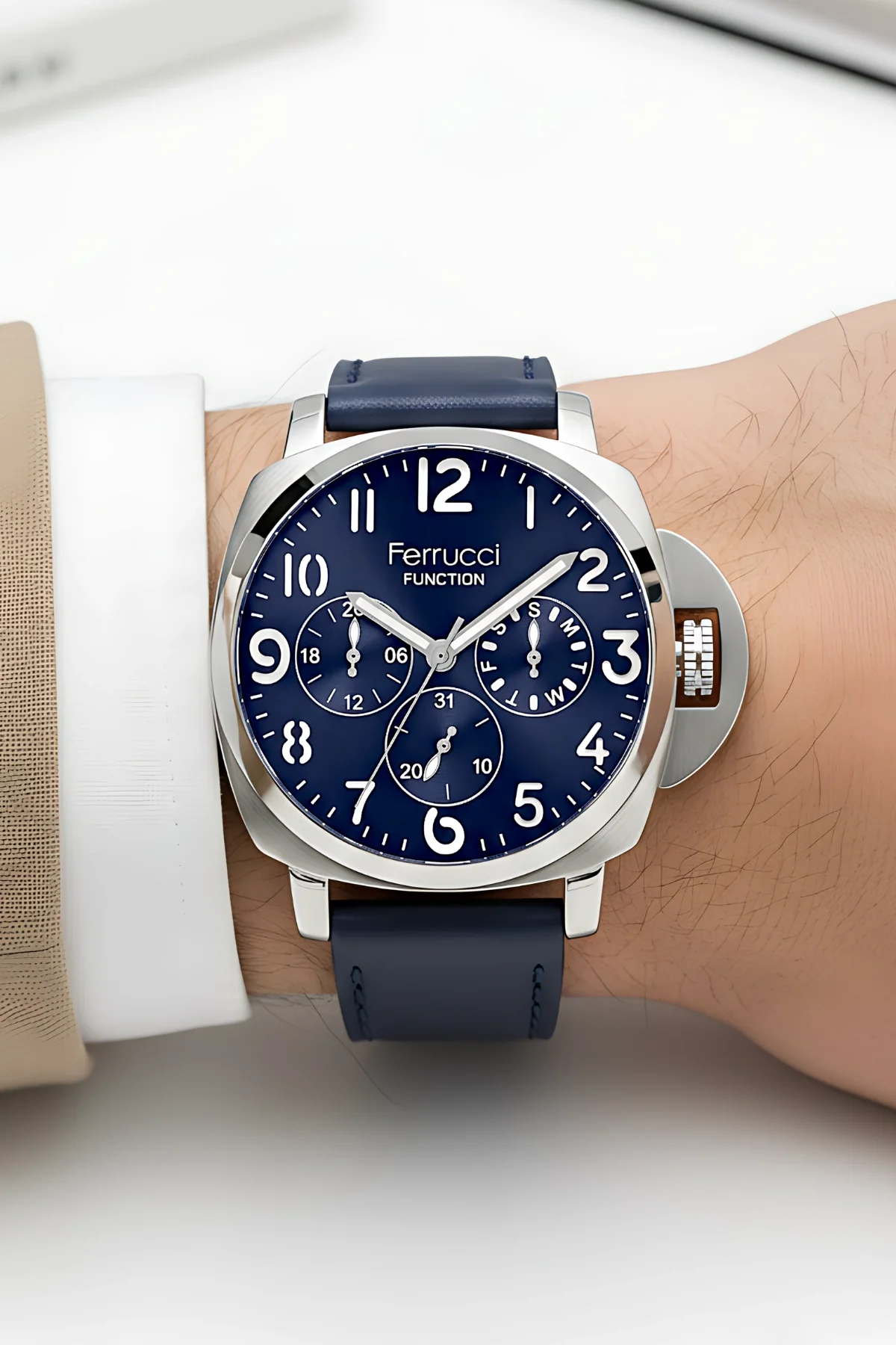 Ferrucci Function Lacivert Renk Deri Kordonlu Erkek Kol Saati zmfer064