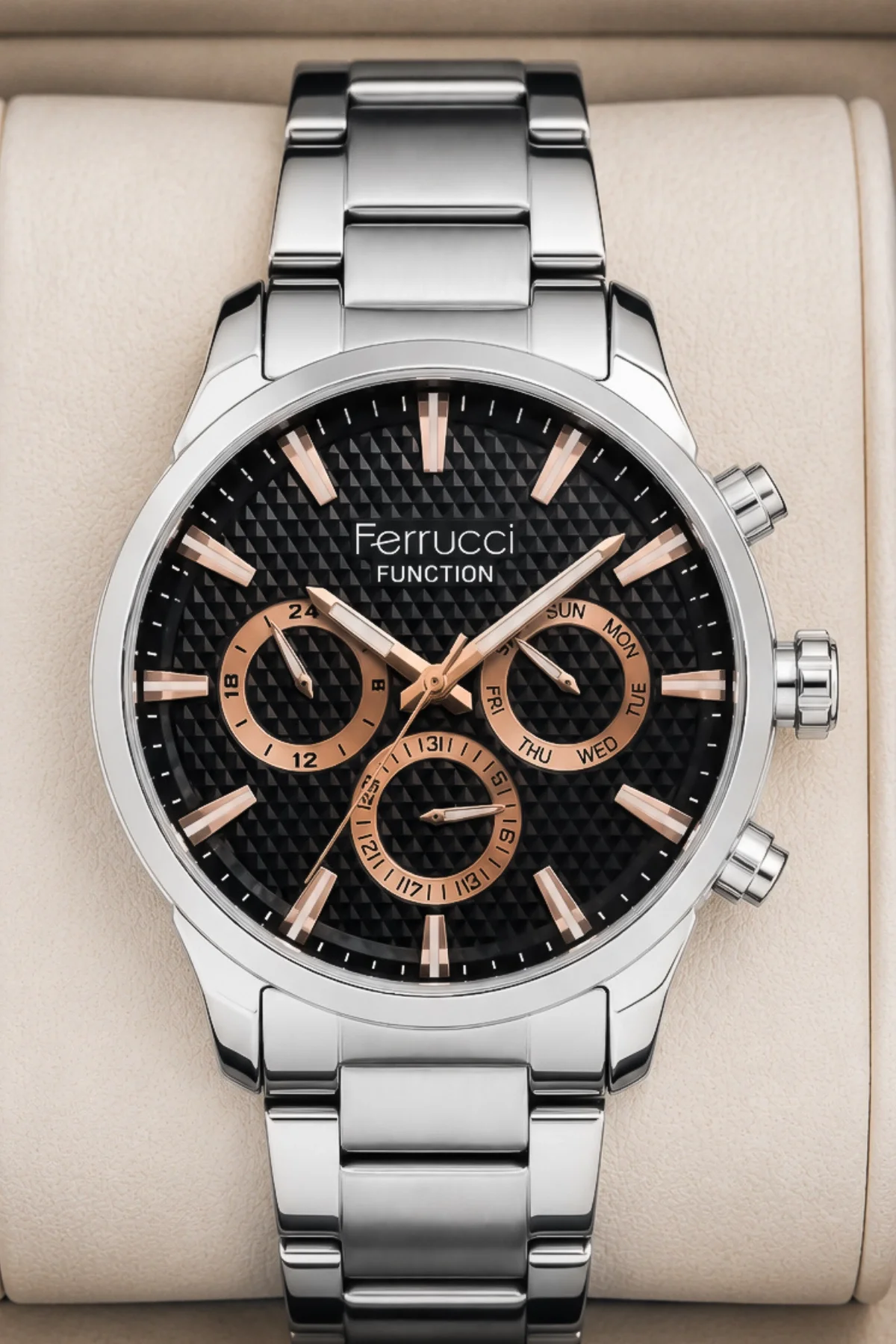 Ferrucci Function Mineral Cam Çelik Kordon&Kasa Erkek Saat zmfer086