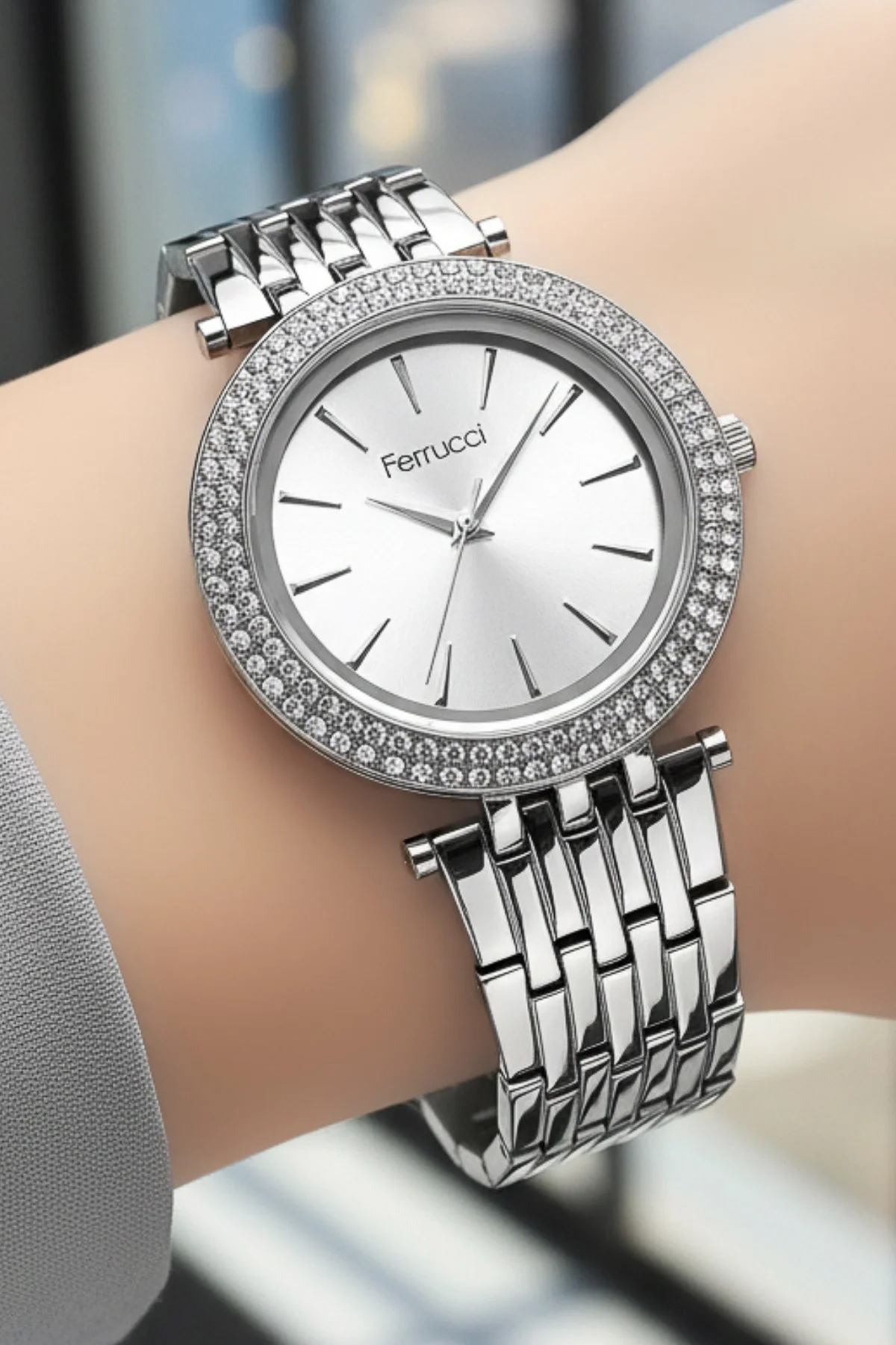 Ferrucci Kadın Kol Saati Özel Taşlı Kasa Taşlı Bileklik Hediyeli zmfer050