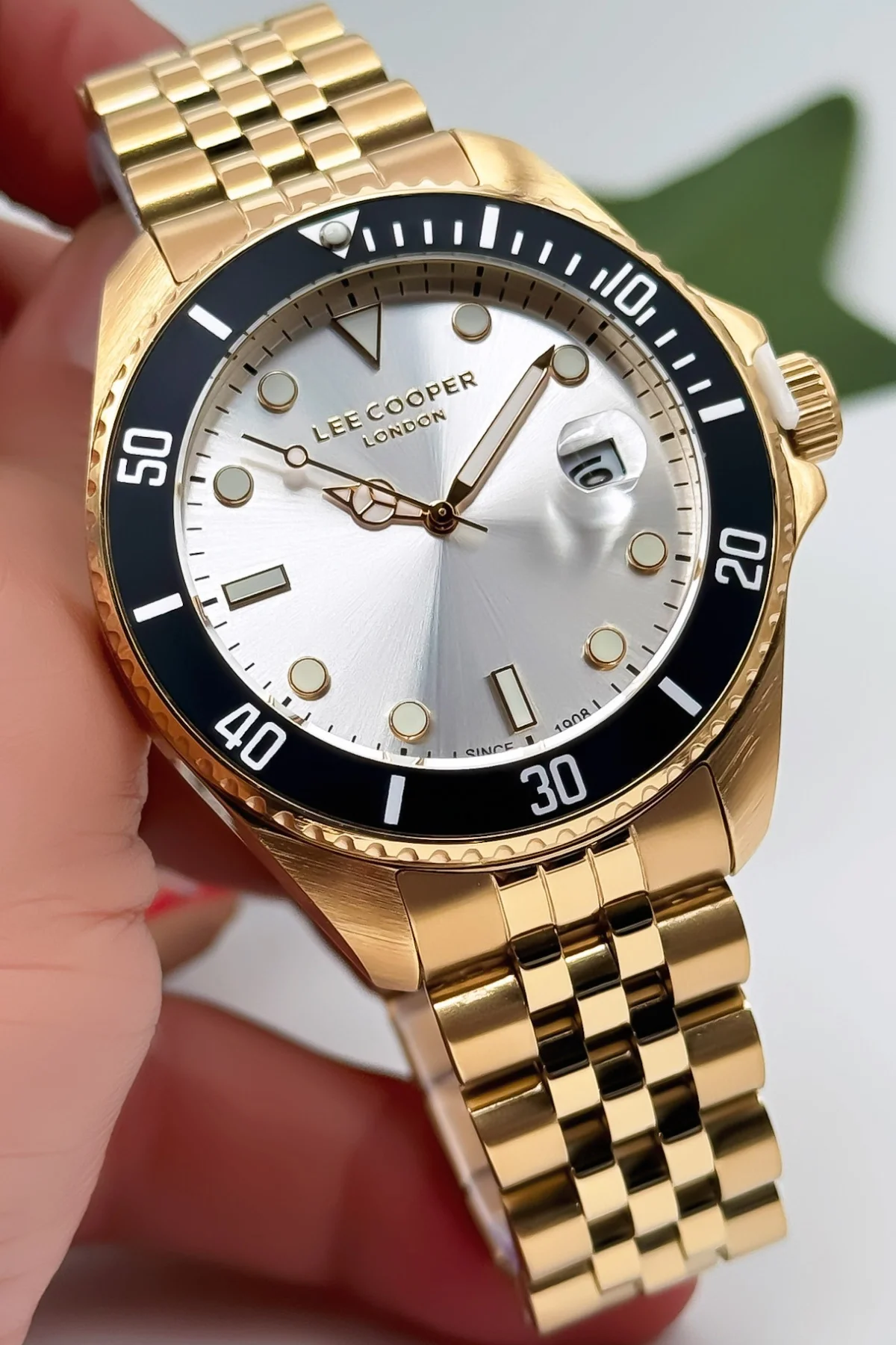 Lee Cooper LC07594.130 Gold Renk Çelik Kordon Erkek Kol Saati 3ATM+Bileklik Gold-Beyaz ZMLC017