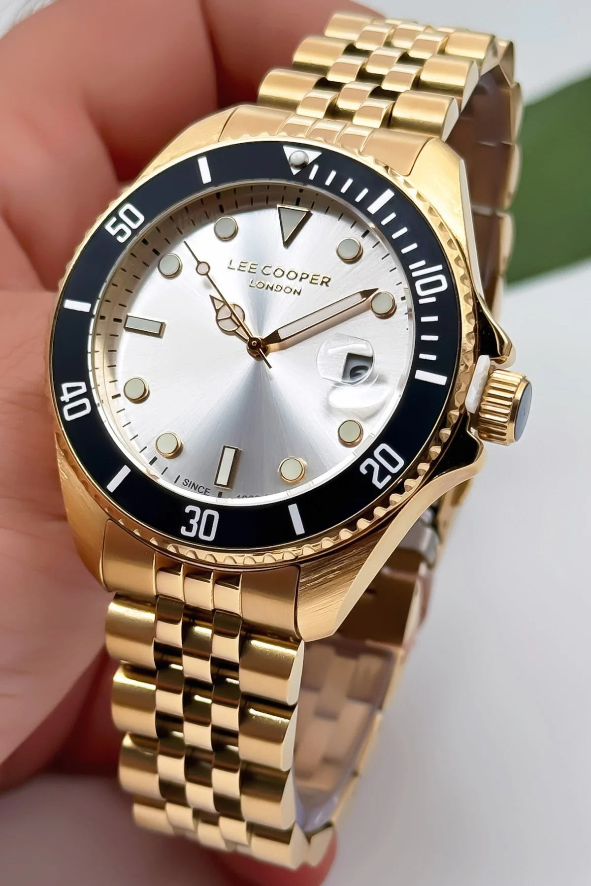 Lee Cooper LC07594.130 Gold Renk Çelik Kordon Erkek Kol Saati 3ATM+Bileklik Gold-Beyaz ZMLC017