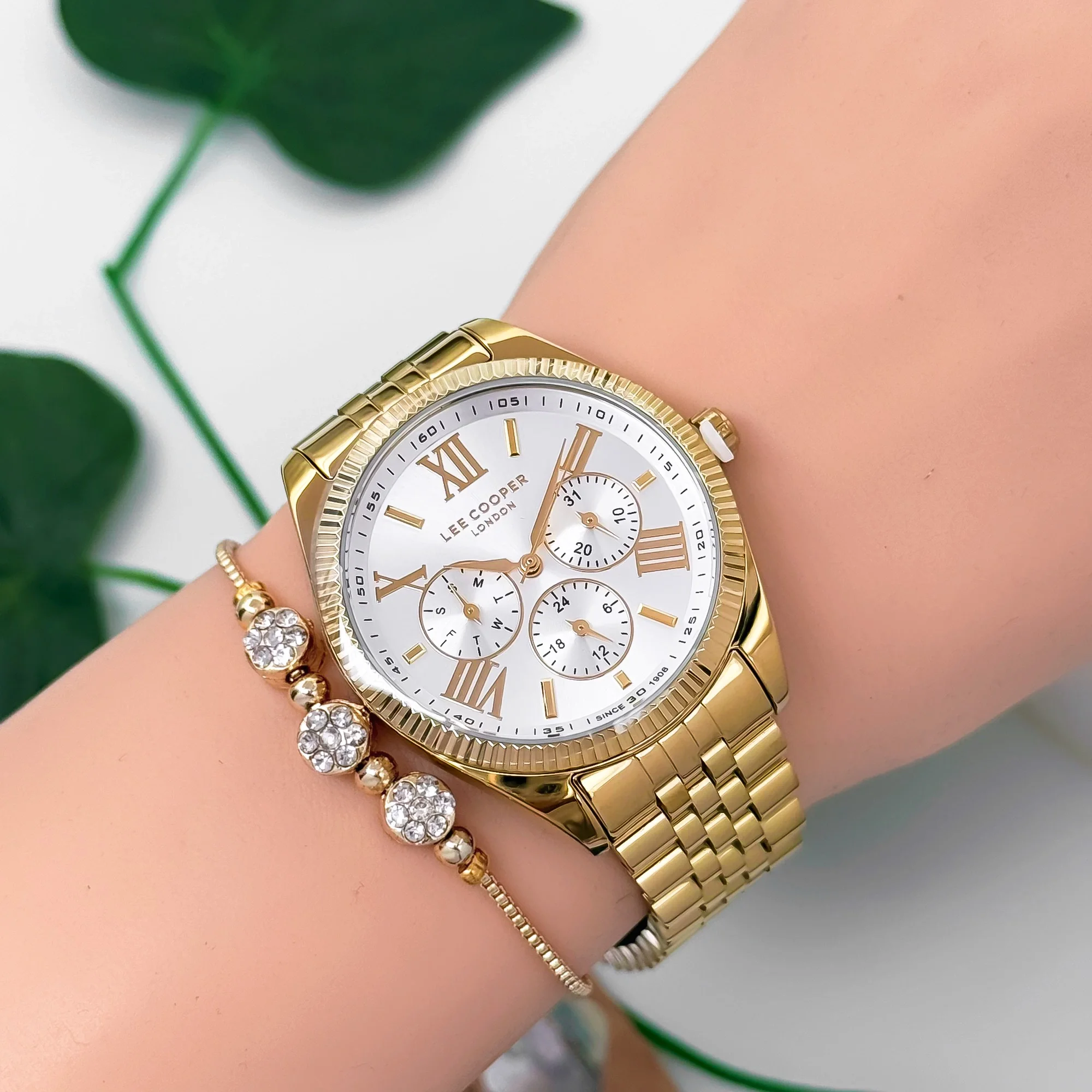 Lee Cooper LC07811.130 Gold Renk Çelik Kordon&Kasa Kadın Kol Saati 3Atm Su Geçirmezlik ZMLC023