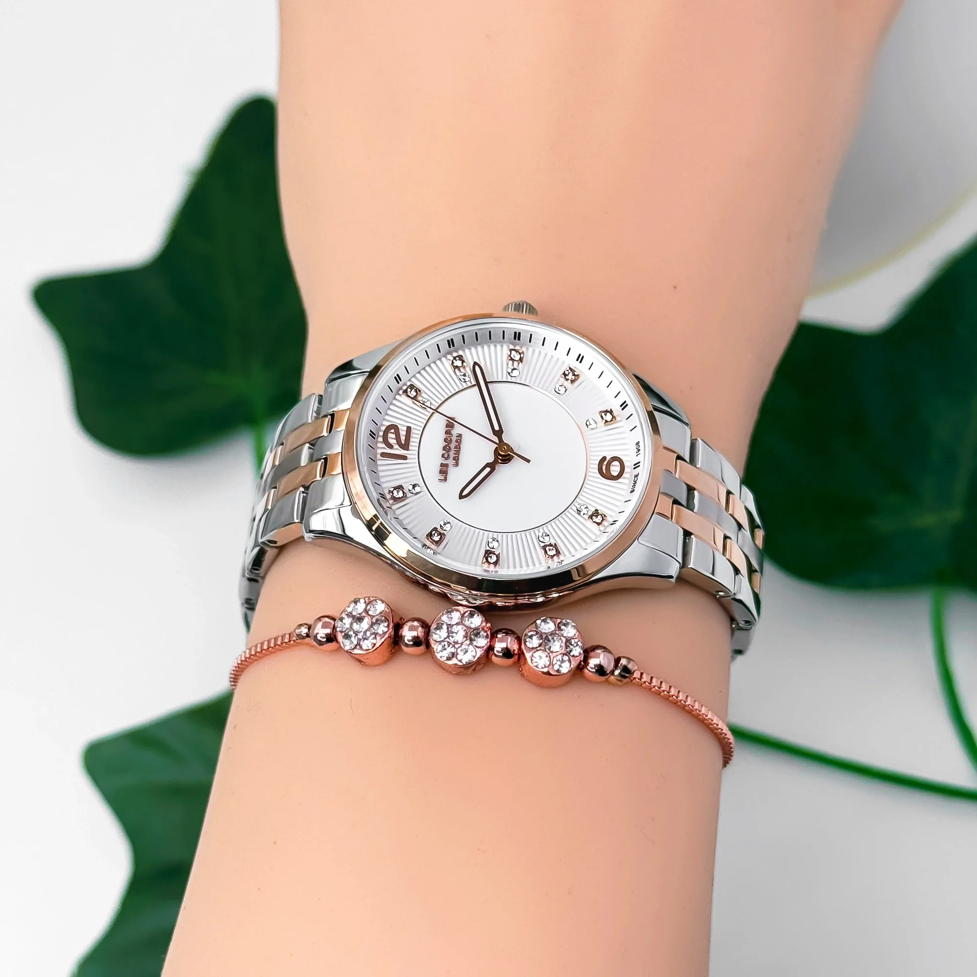 Lee Cooper LC07832.520 Gümüş-Rose Renk Çelik Kordon&Kasa Kadın Kol Saati 3Atm Su Geçirmezlik ZMLC028