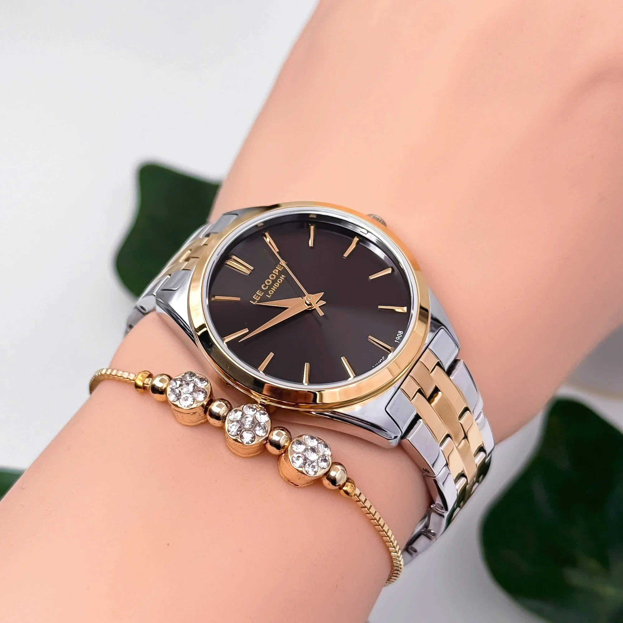 Lee Cooper LC07833.260 Gümüş-Gold Renk Çelik Kordon&Kasa Kadın Kol Saati 3Atm Su Geçirmezlik ZMLC030