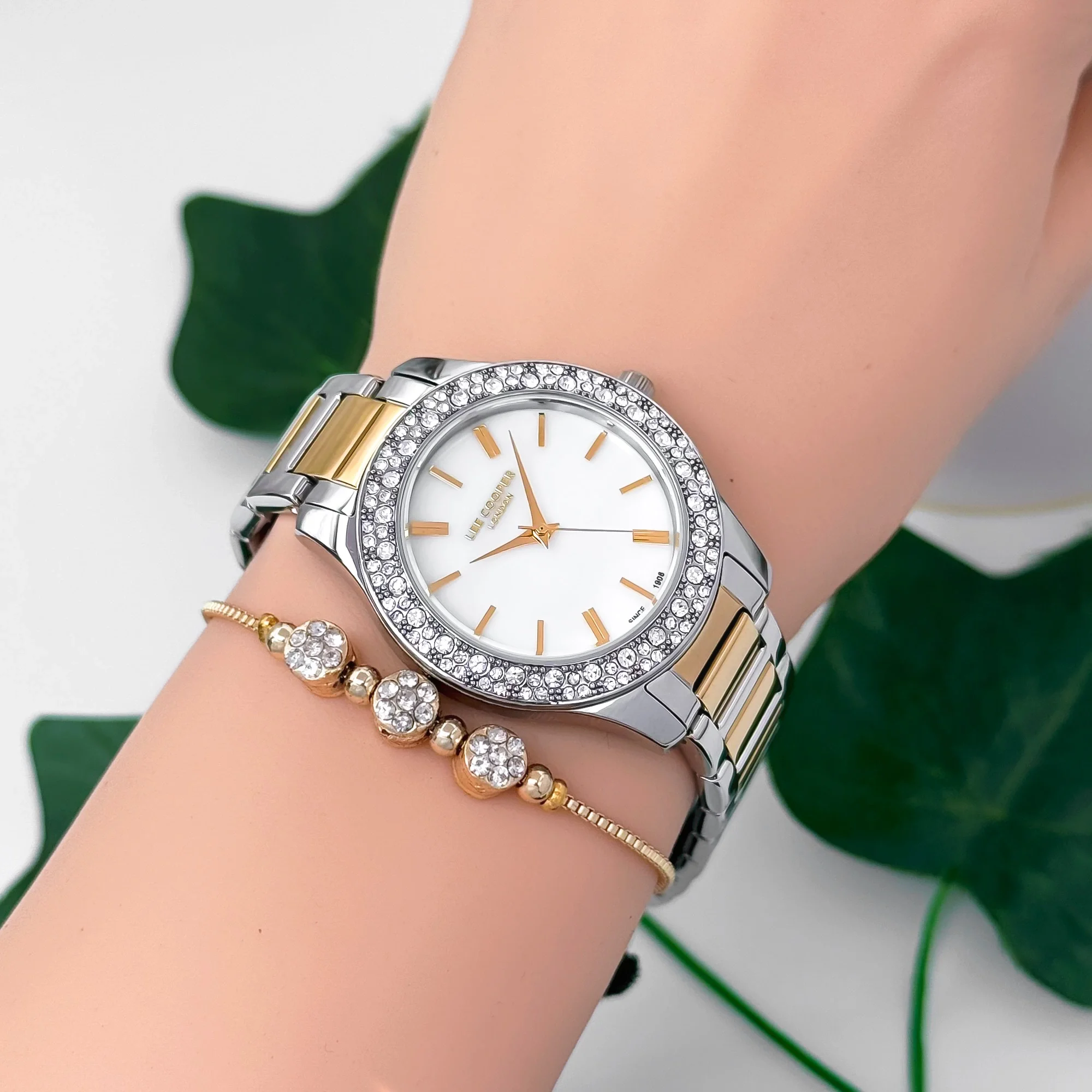 Lee Cooper LC07869.220 Gümüş-Gold Renk Çelik Kordon&Kasa Kadın Kol Saati 3Atm Su Geçirmezlik ZMLC025