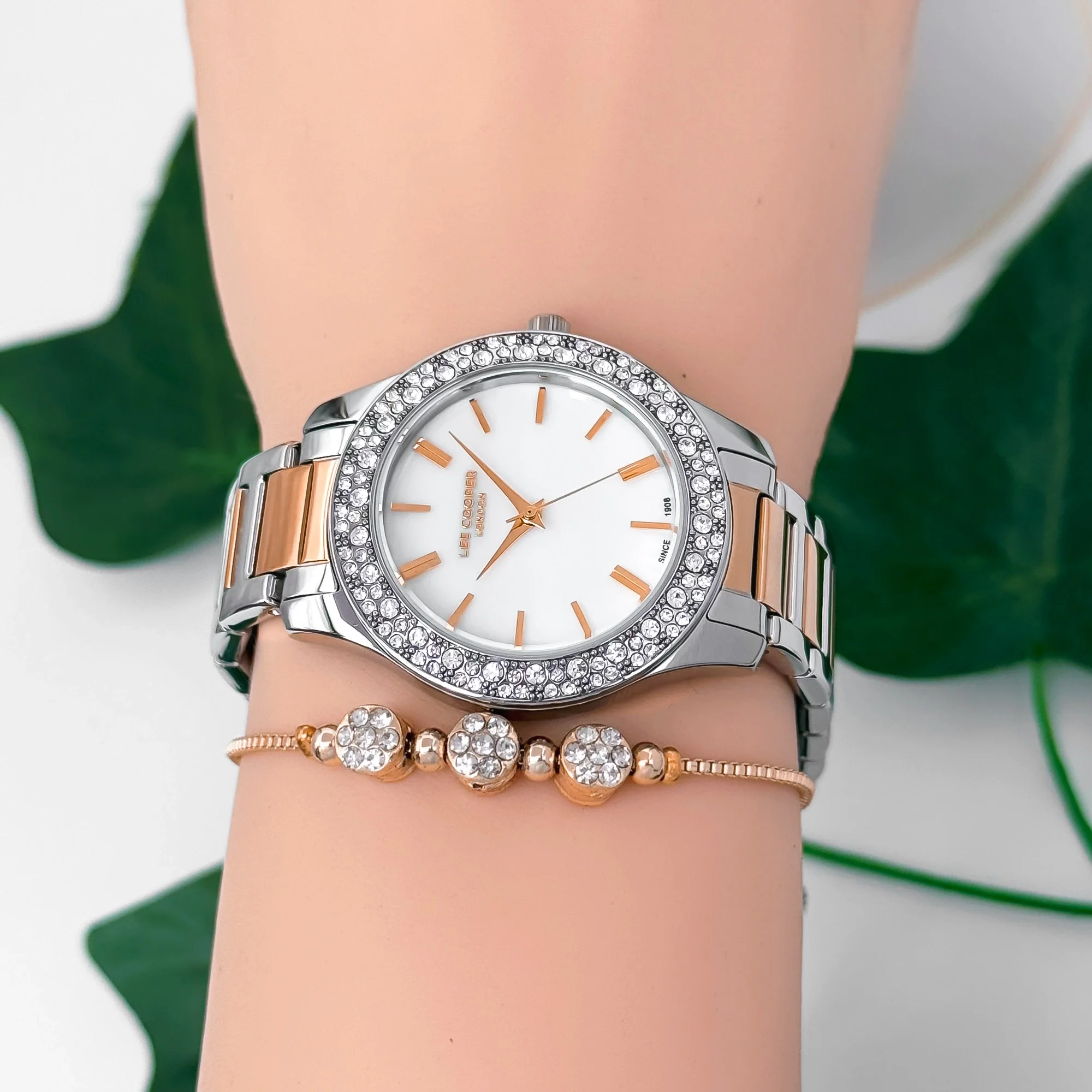 Lee Cooper LC07869.520 Gümüş-Rose Renk Çelik Kordon&Kasa Kadın Kol Saati 3Atm Su Geçirmezlik ZMLC025