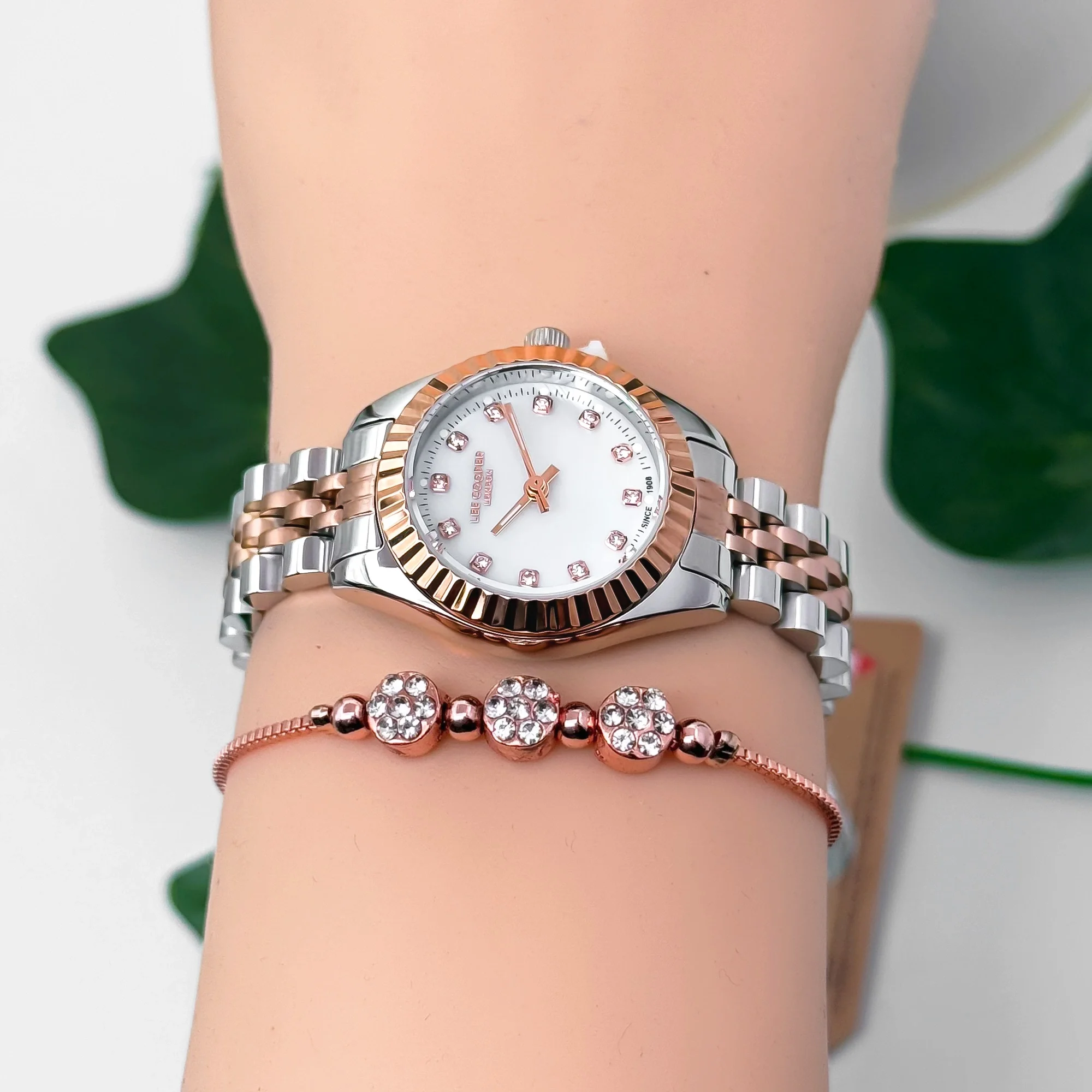 Lee Cooper LC07956.520 Gümüş-Rose Renk Çelik Kordon&Kasa Kadın Kol Saati 3Atm Su Geçirmezlik ZMLC029