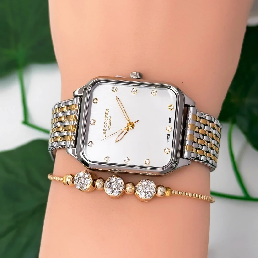 Lee Cooper LC07957.230 Gümüş-Gold Renk Çelik Kordon&Kasa Kadın Kol Saati 3Atm Su Geçirmezlik ZMLC019